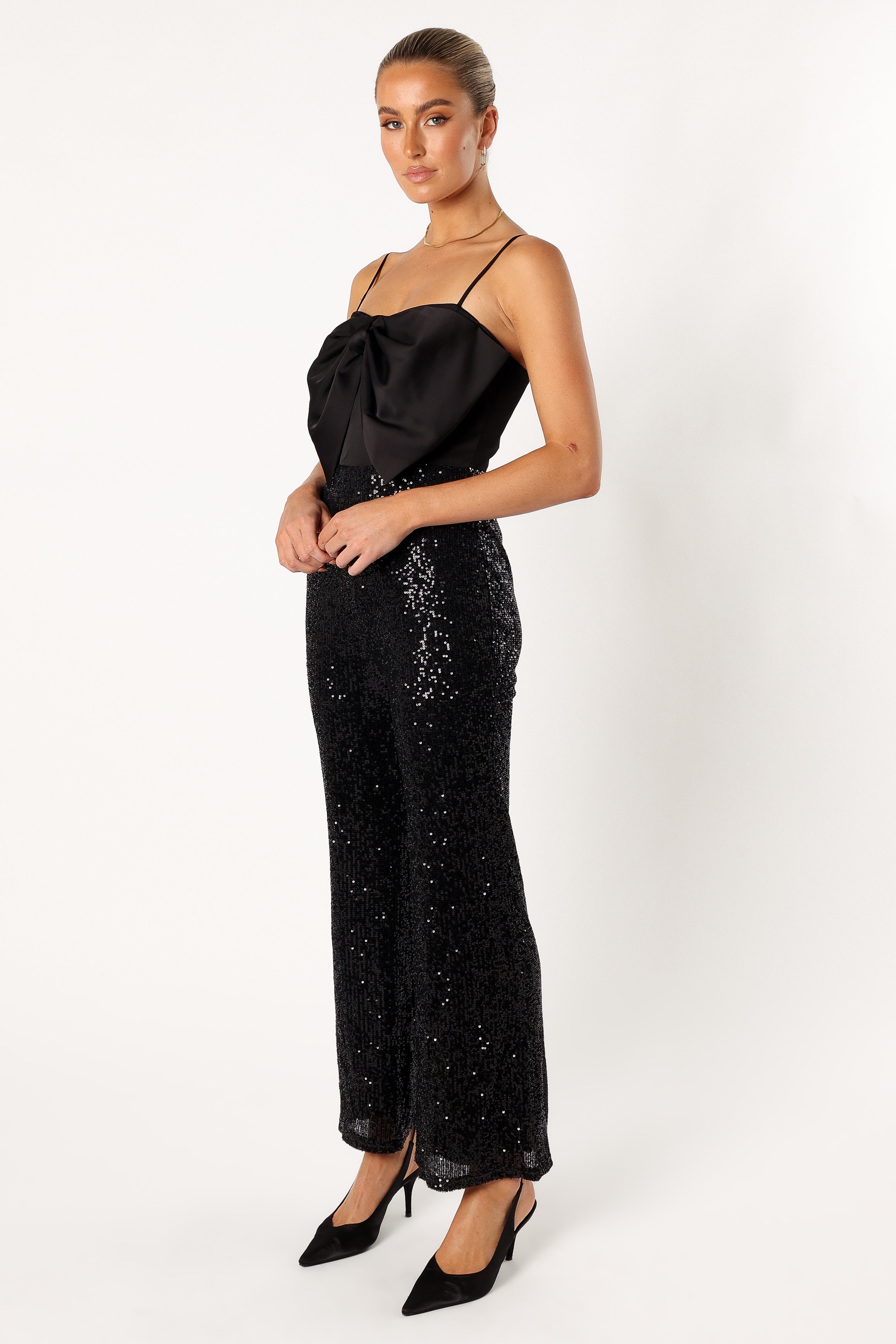 PLAYSUITS @Chiara Sequin Jumpsuit - Black