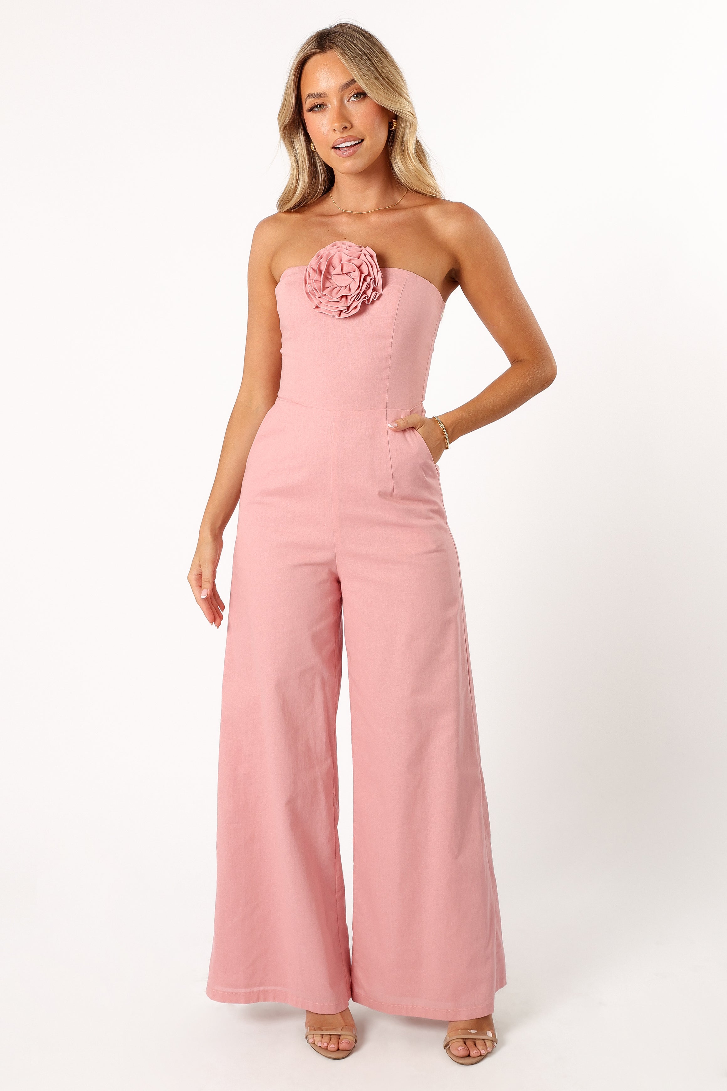 PLAYSUITS @Daisy Strapless Jumpsuit - Dusty Rose (Hold for Modern Romance)