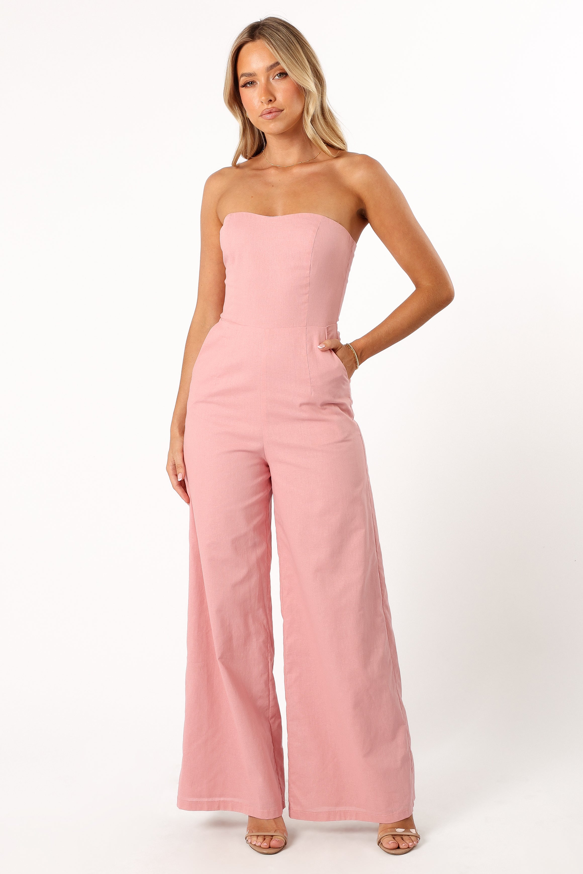 PLAYSUITS @Daisy Strapless Jumpsuit - Dusty Rose (Hold for Modern Romance)