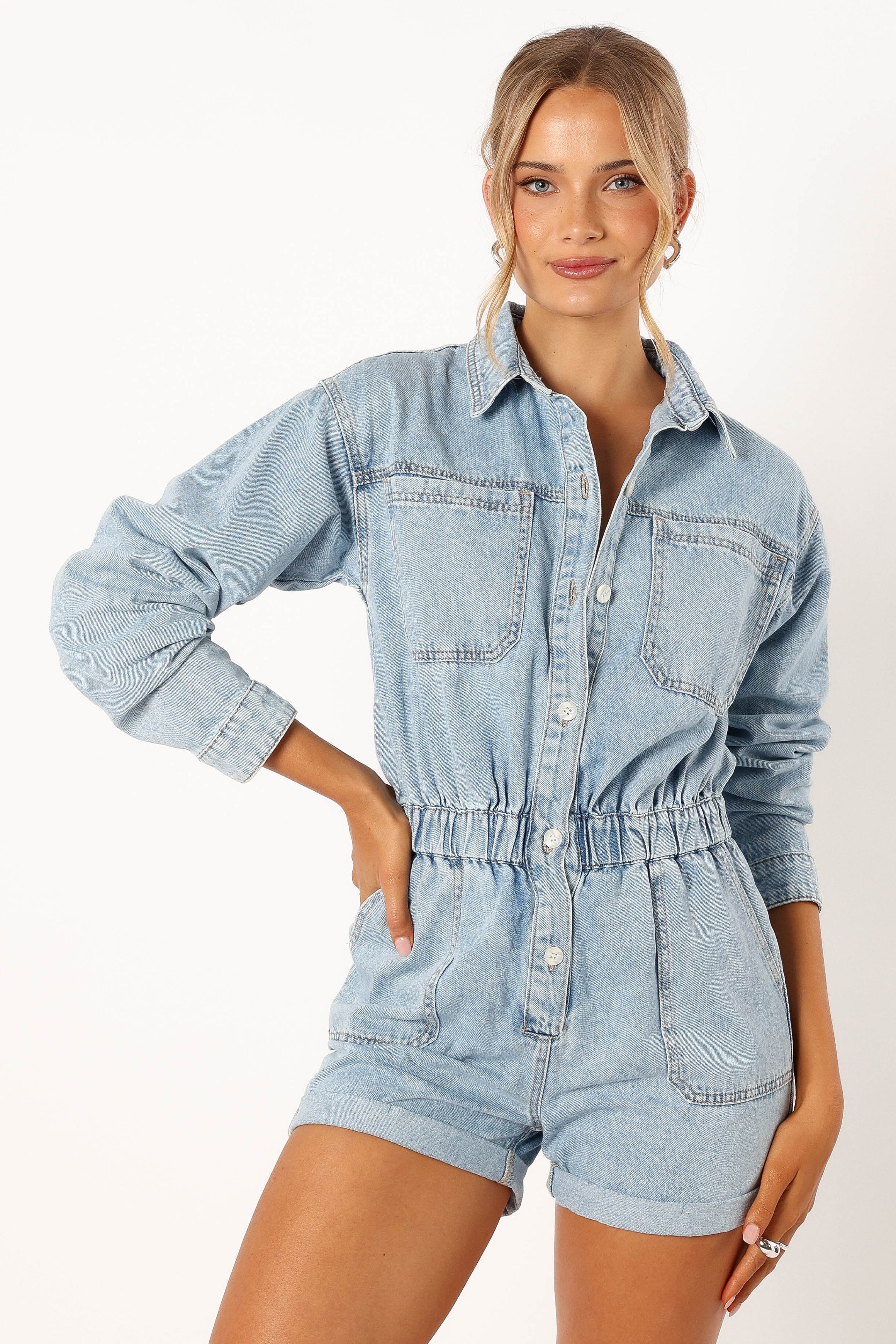 PLAYSUITS @Danielle Romper - Medium Denim