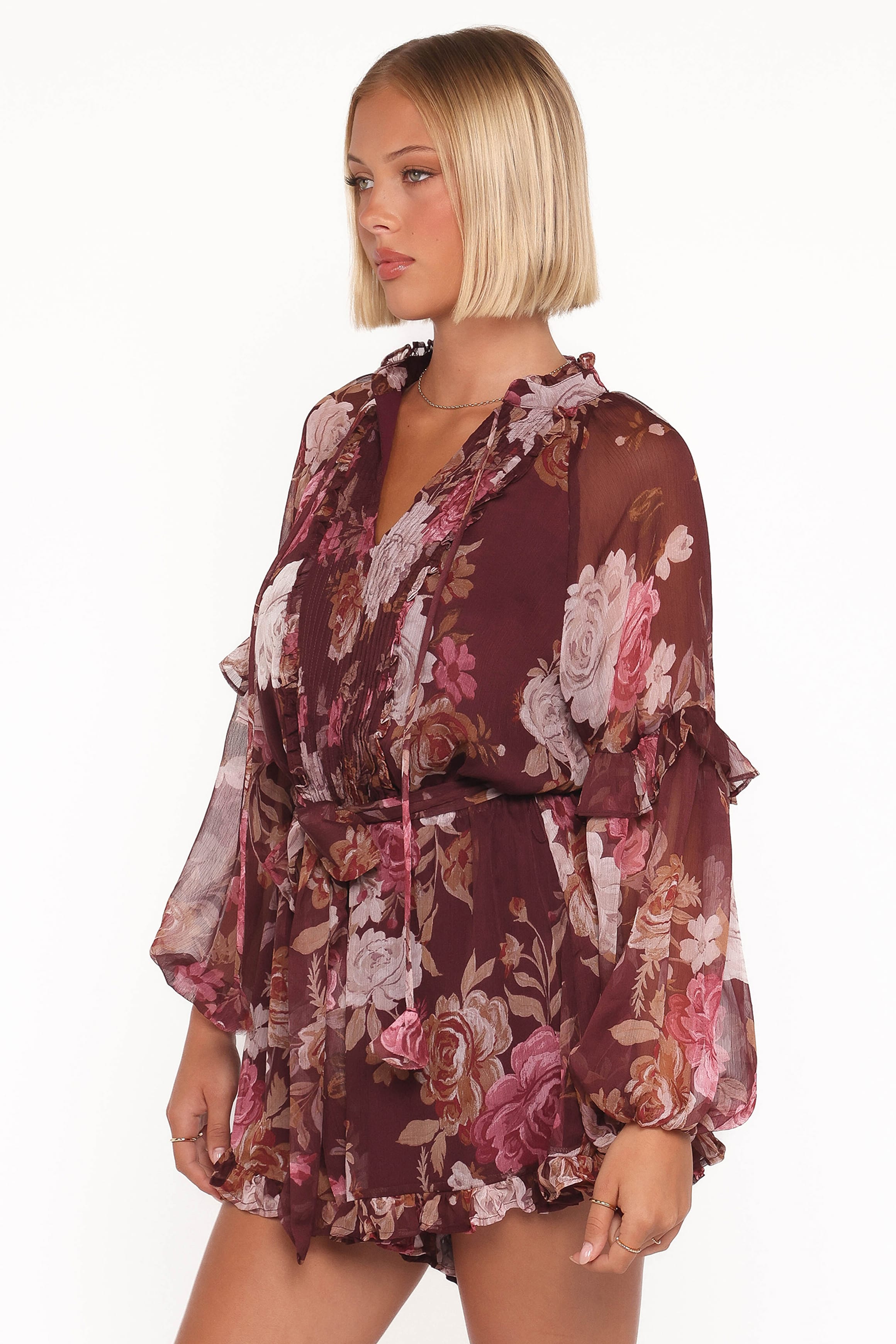 PLAYSUITS Delaney Long Sleeve Romper - Brandy Bloom