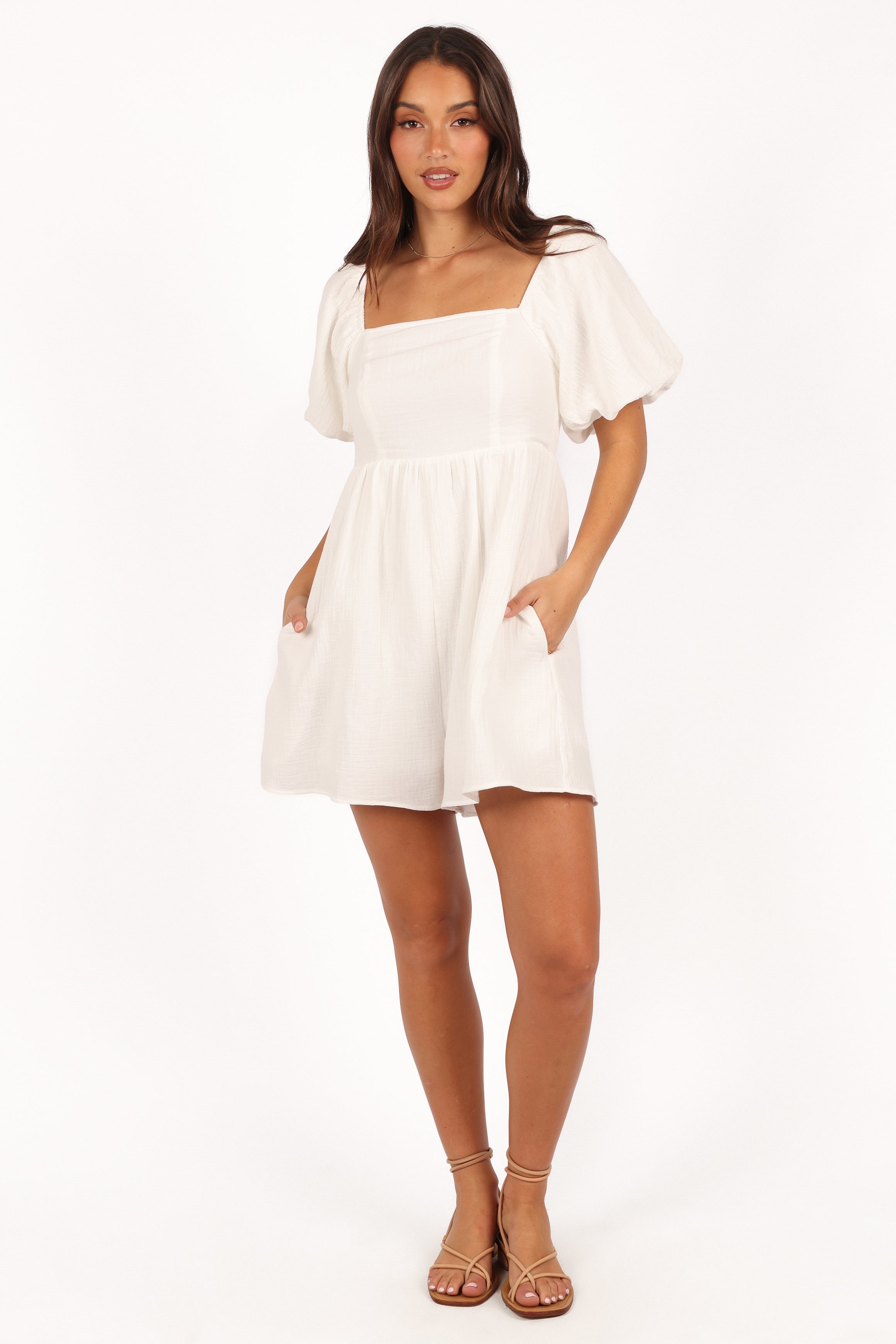 PLAYSUITS Elise Romper - White