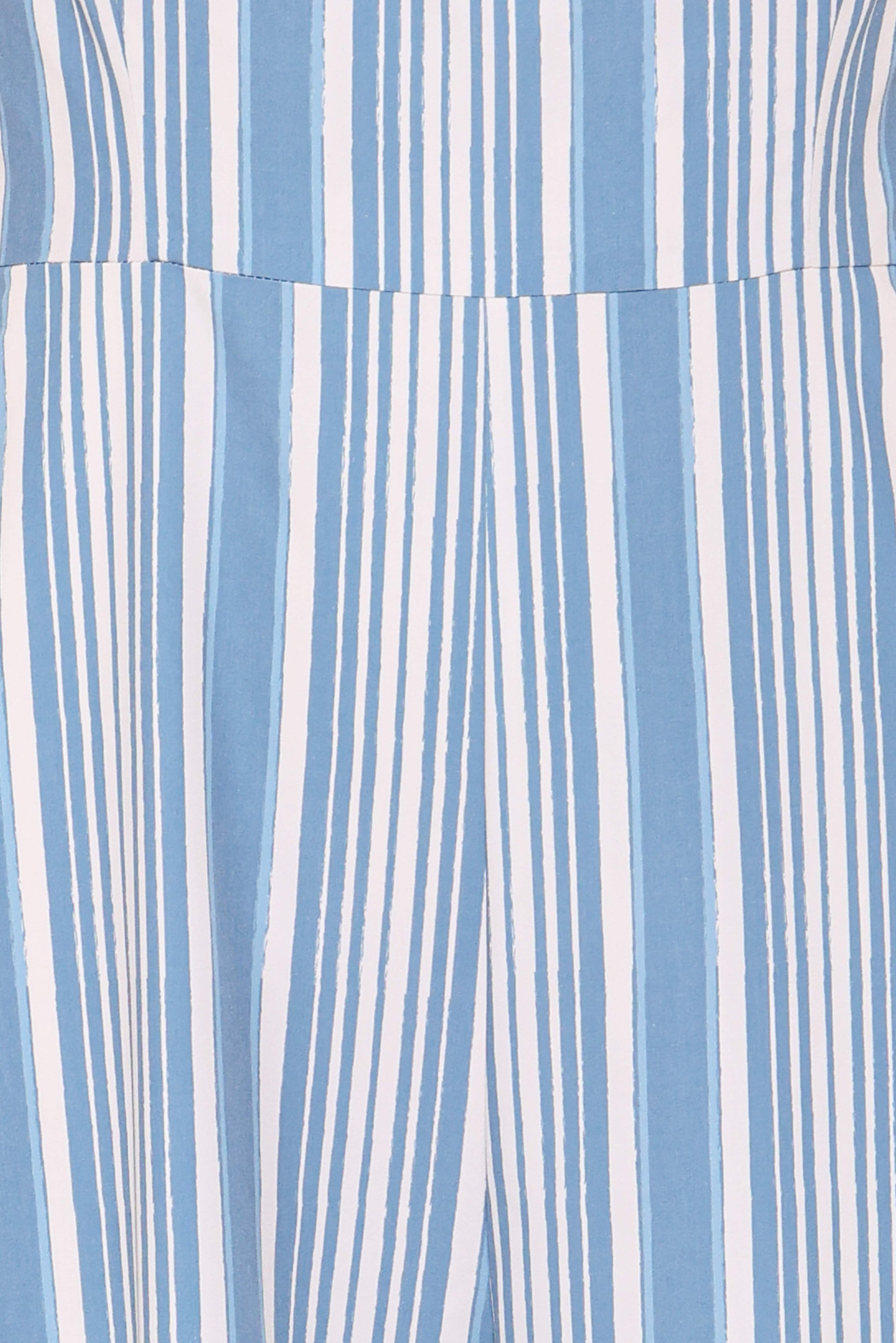 PLAYSUITS Ella Tie Shoulder Jumpsuit - Blue/White Stripe