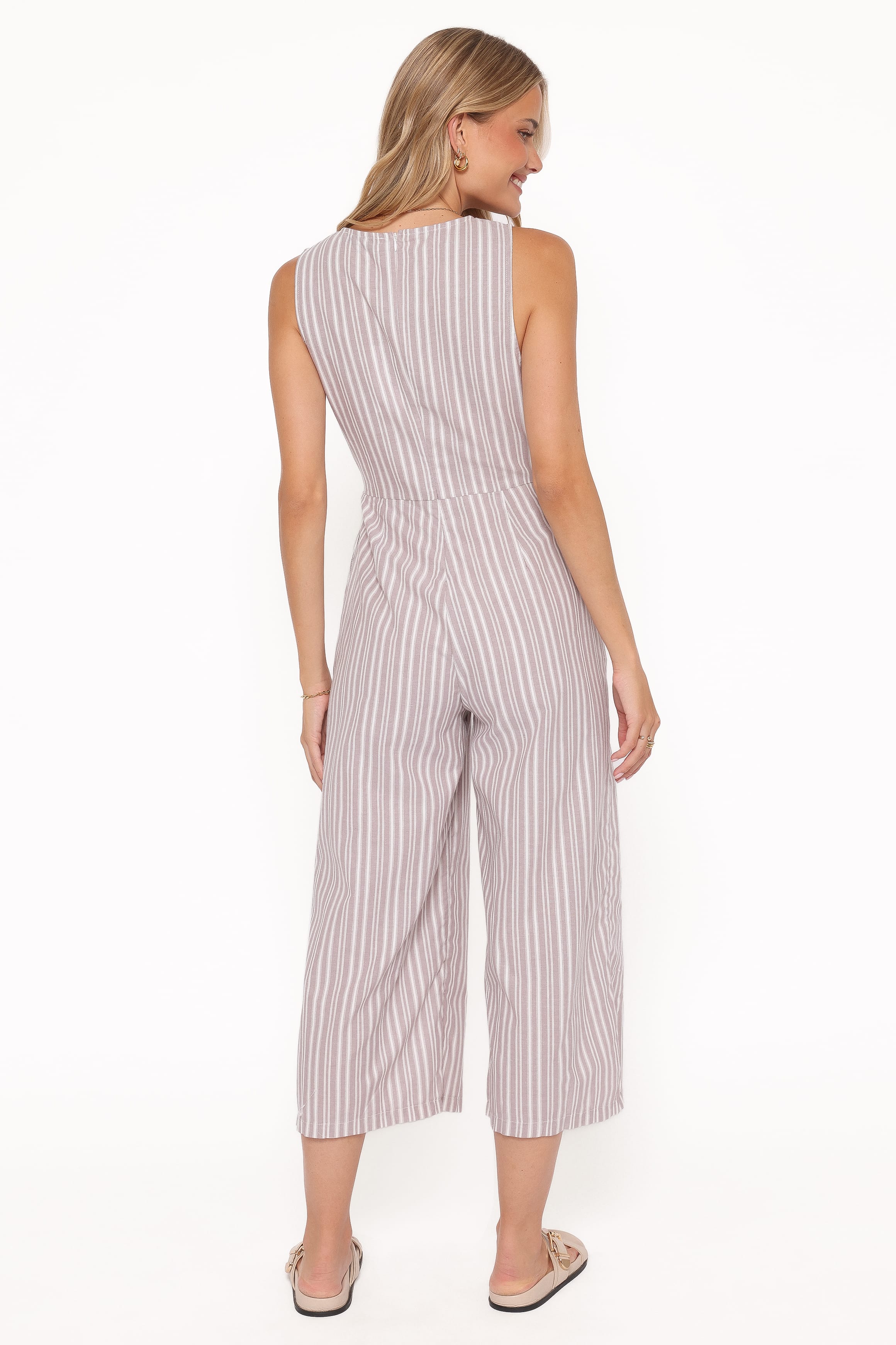 PLAYSUITS Ester Jumpsuit - Beige/White Stripe