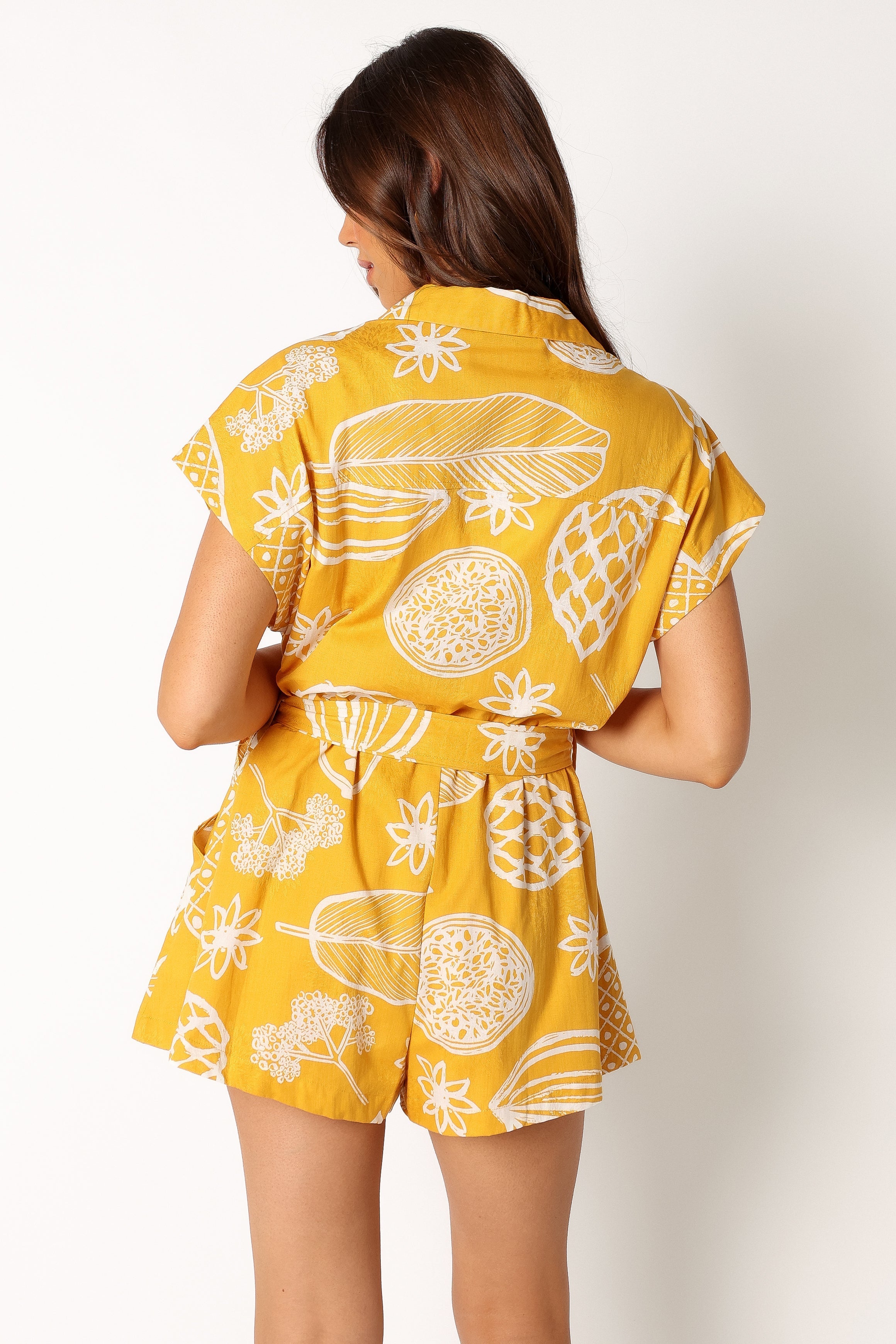 PLAYSUITS @Georgina Tie Waist Playsuit - Yellow