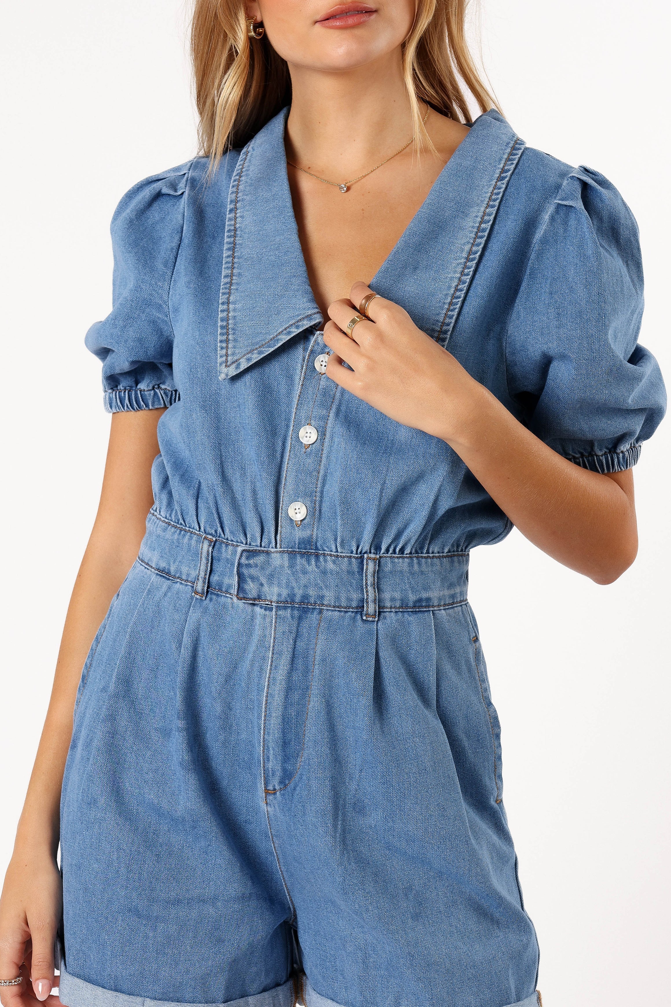 PLAYSUITS @Harry Romper - Medium Denim