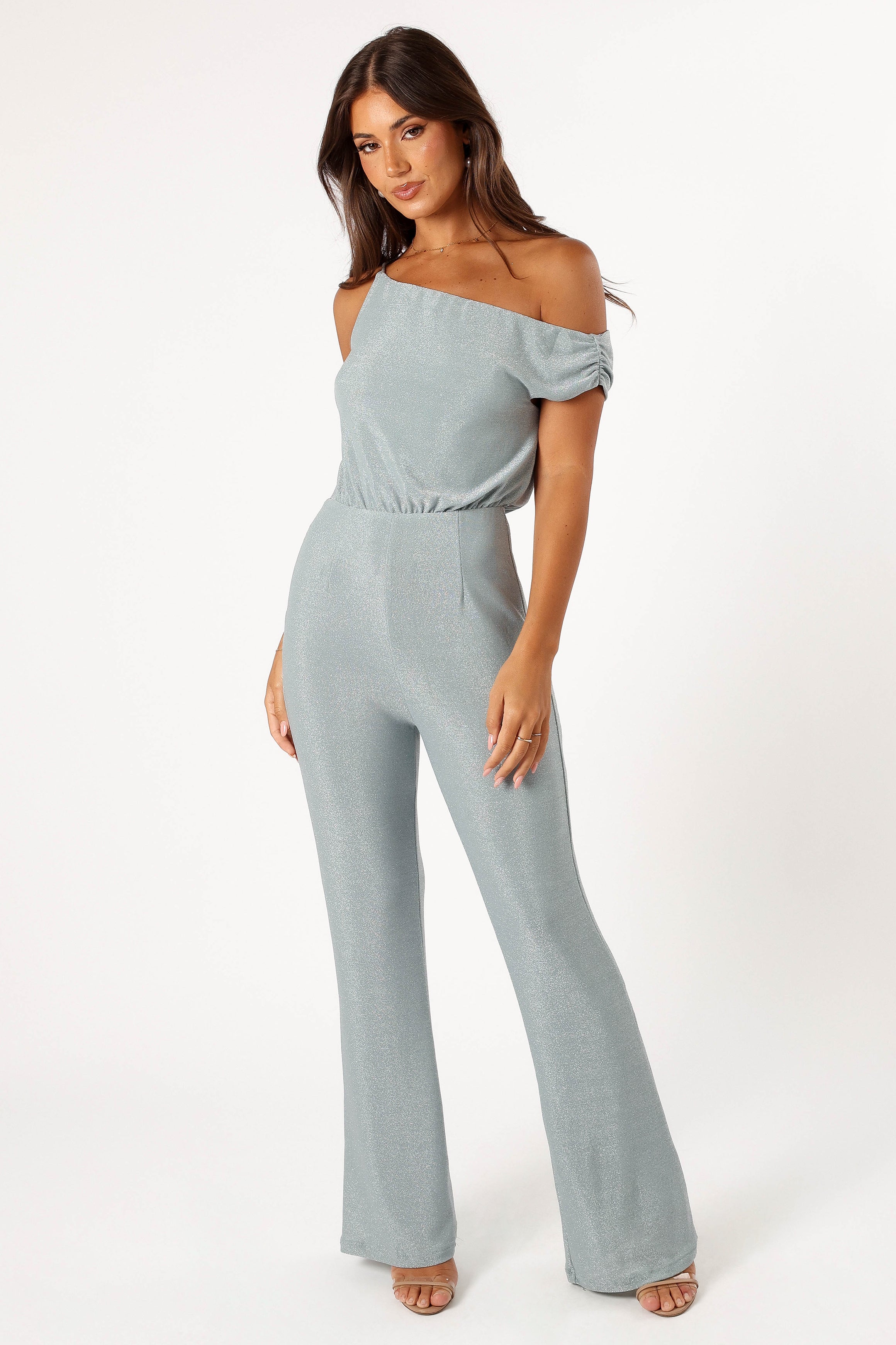 PLAYSUITS @Heather One Shoulder Jumpsuit - Sage