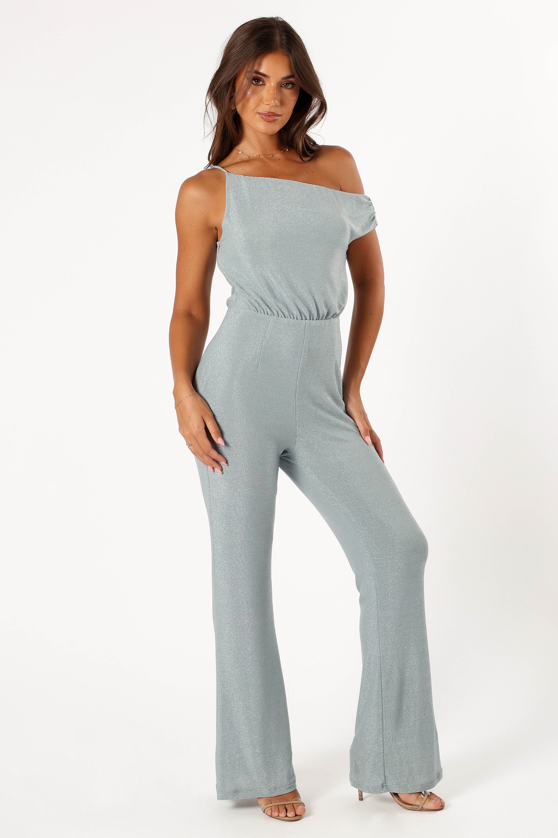 PLAYSUITS @Heather One Shoulder Jumpsuit - Sage