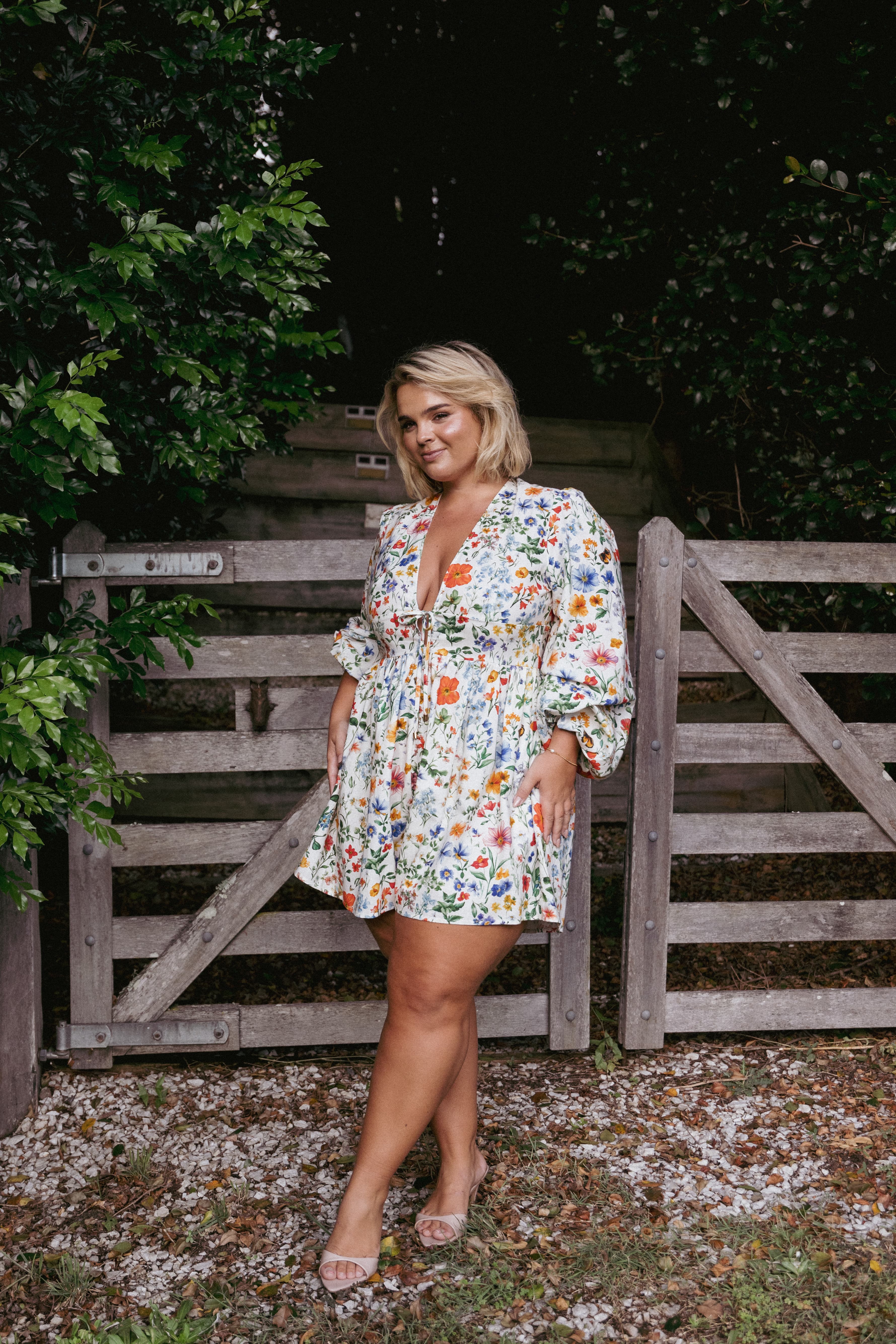 PLAYSUITS Irisa Long Sleeve Playsuit - Garden Floral