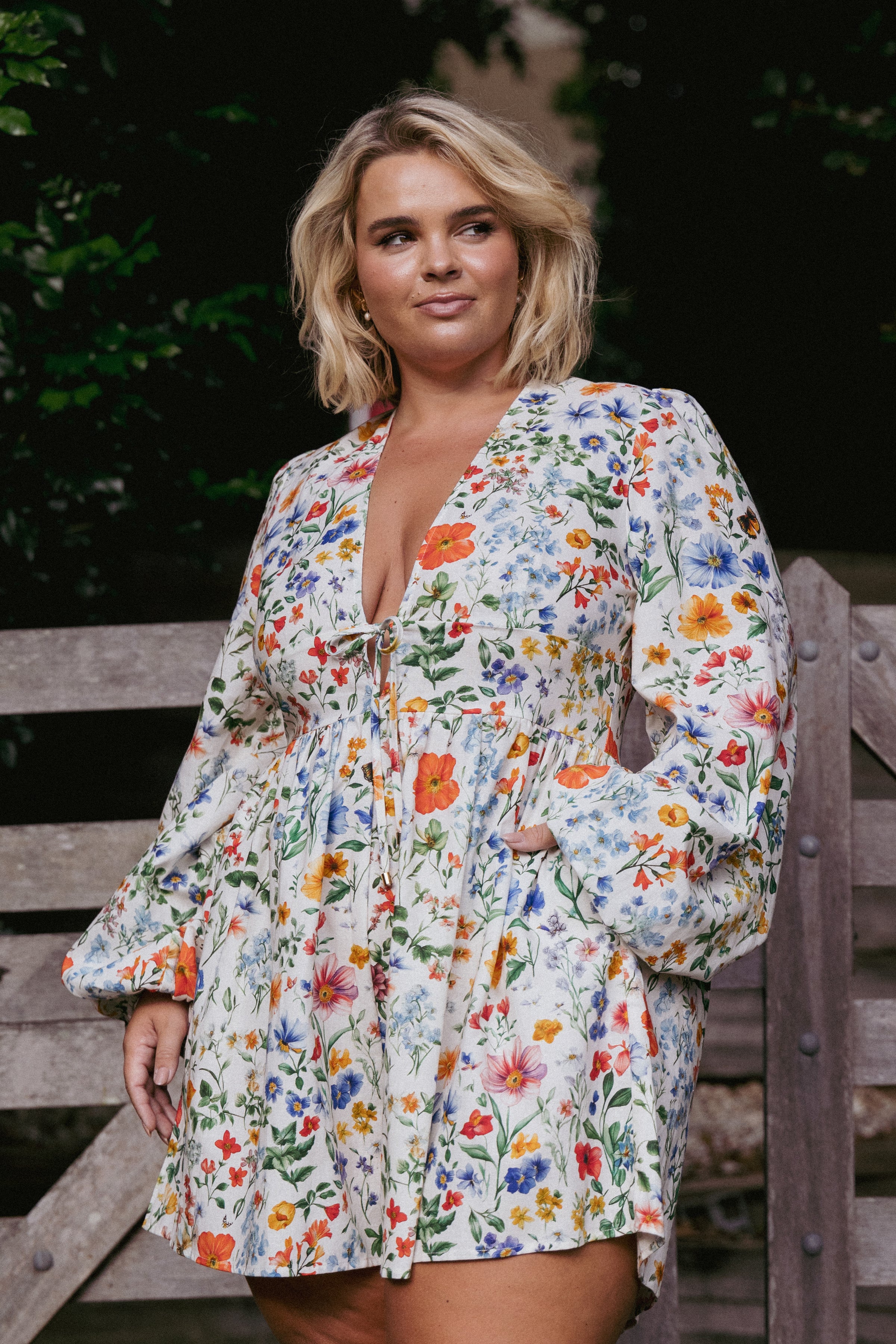 PLAYSUITS Irisa Long Sleeve Playsuit - Garden Floral