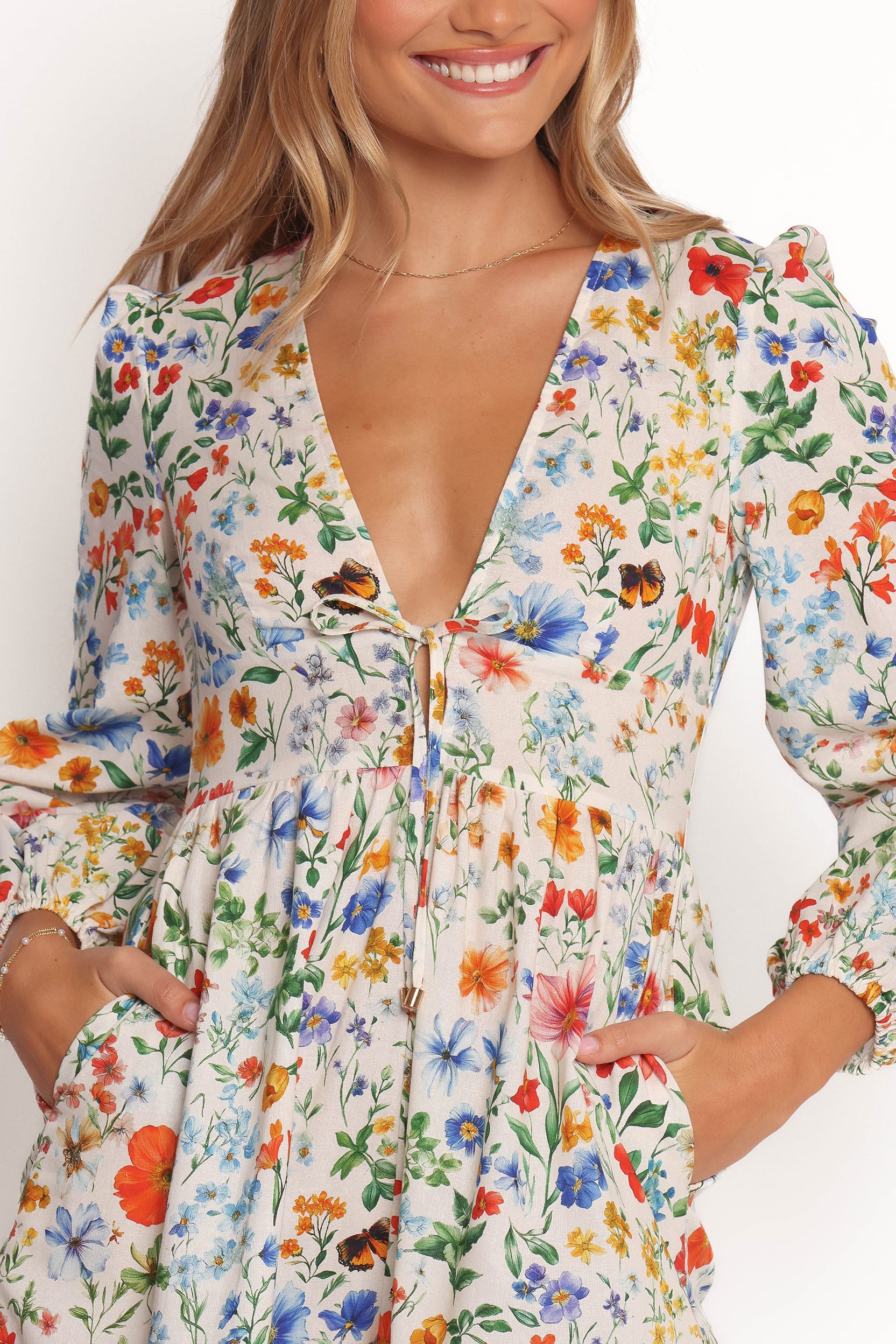 PLAYSUITS Irisa Long Sleeve Playsuit - Garden Floral