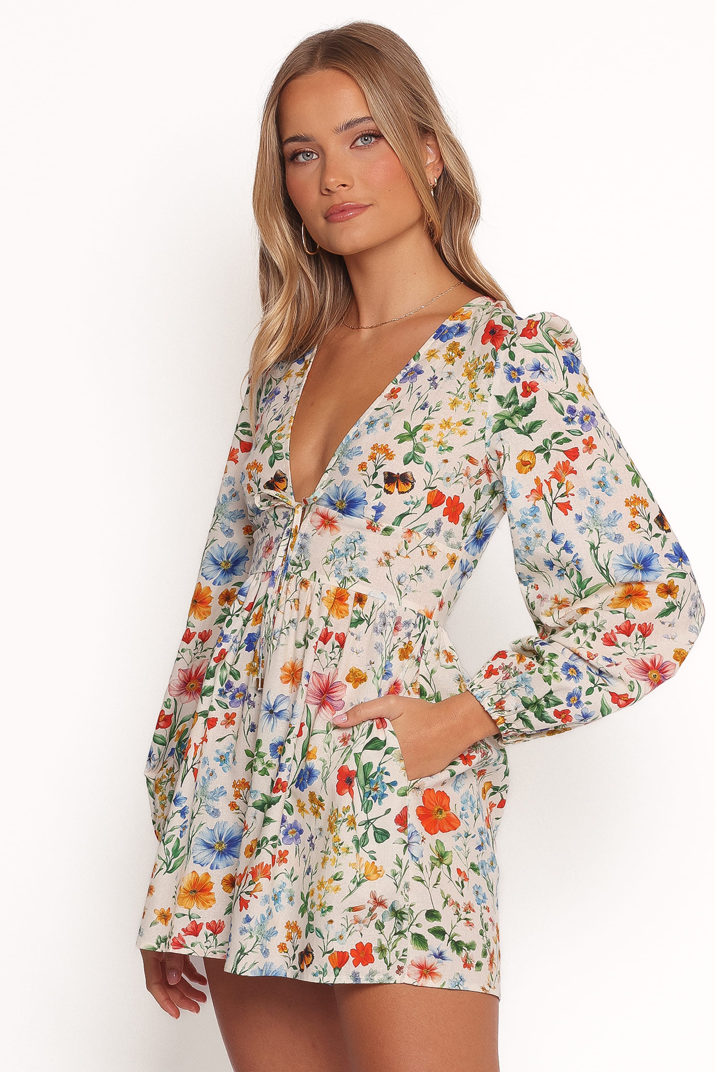 PLAYSUITS Irisa Long Sleeve Playsuit - Garden Floral
