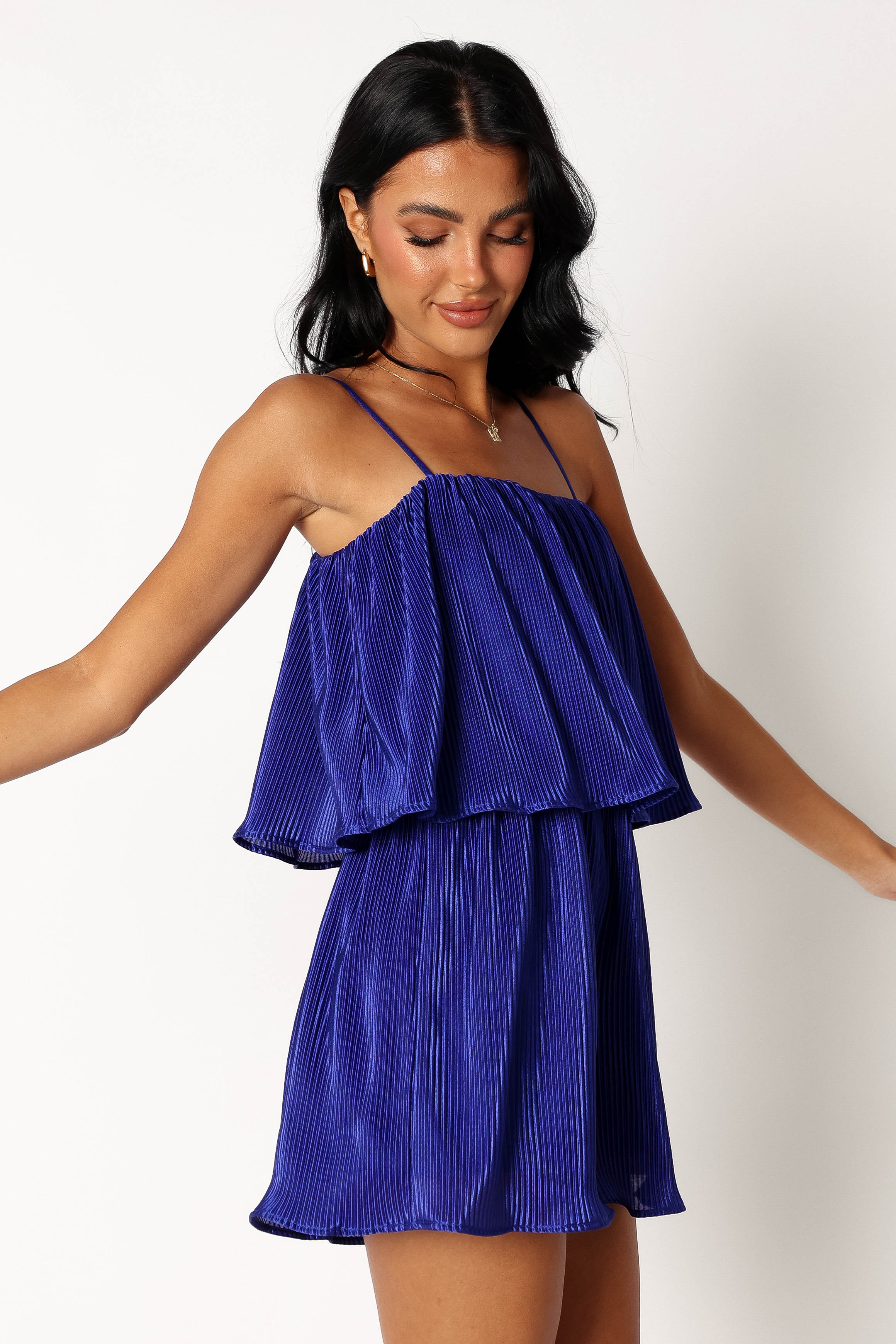 PLAYSUITS @Jemima Plisse Playsuit - Blue