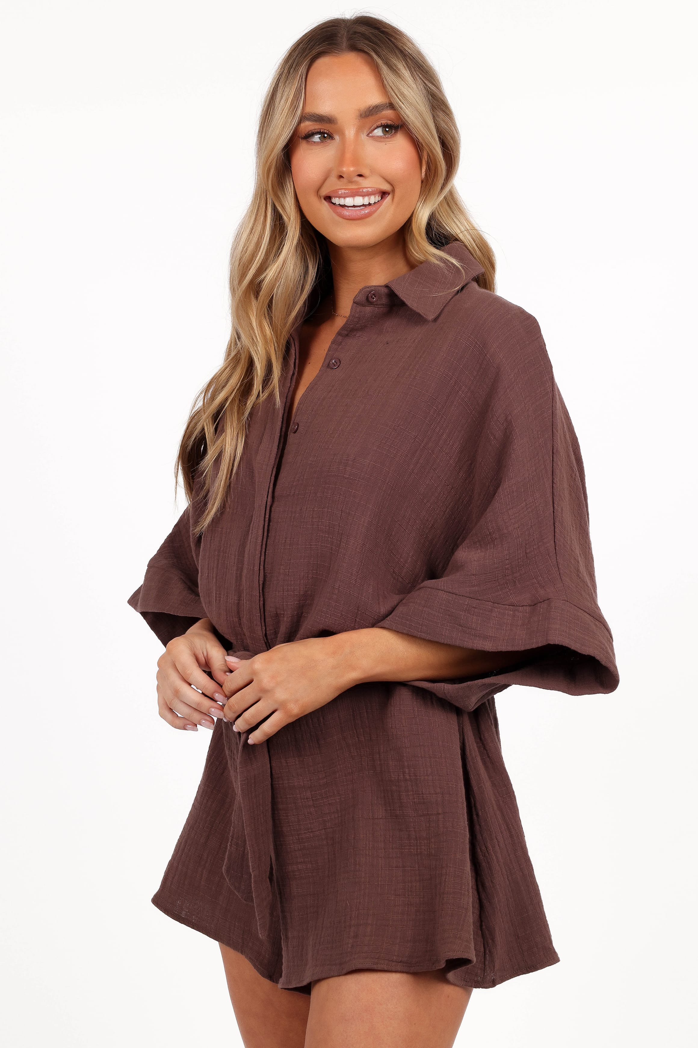 PLAYSUITS Jemmy Romper - Chocolate Brown