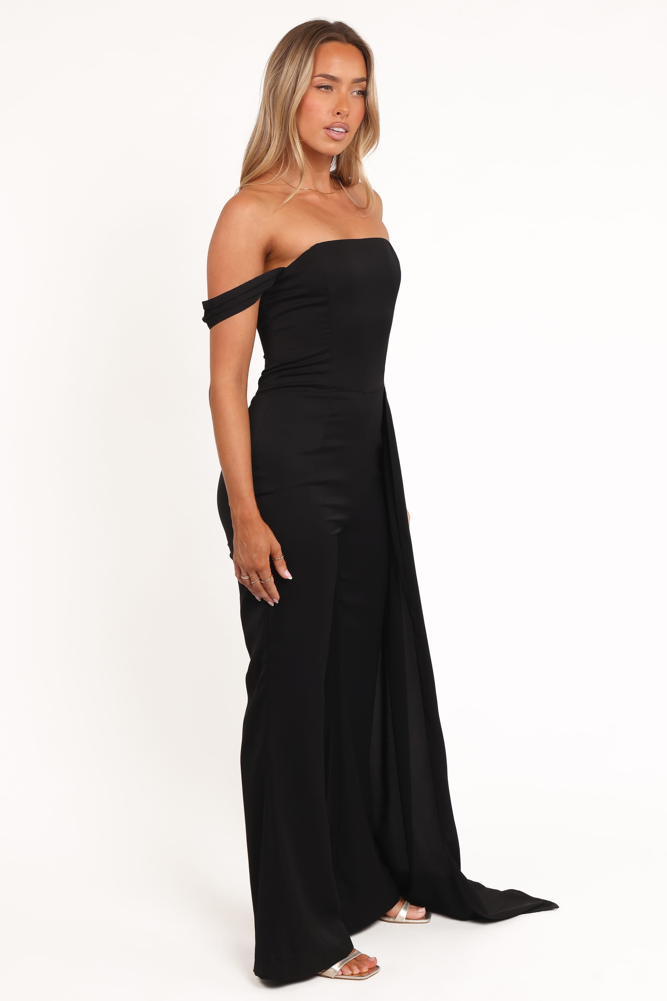 PLAYSUITS Jenny Off Shoulder Jumpsuit - Black