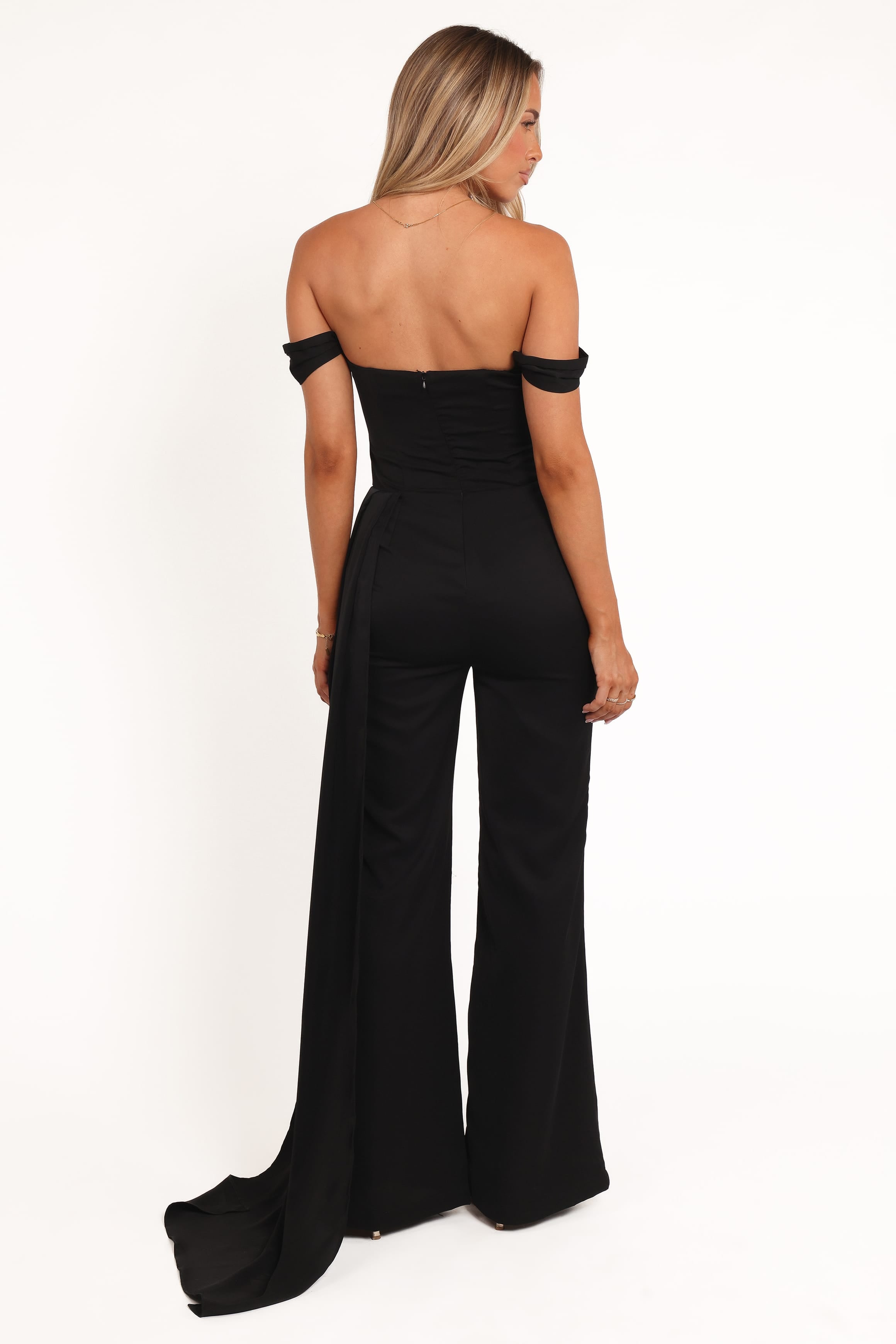 PLAYSUITS Jenny Off Shoulder Jumpsuit - Black