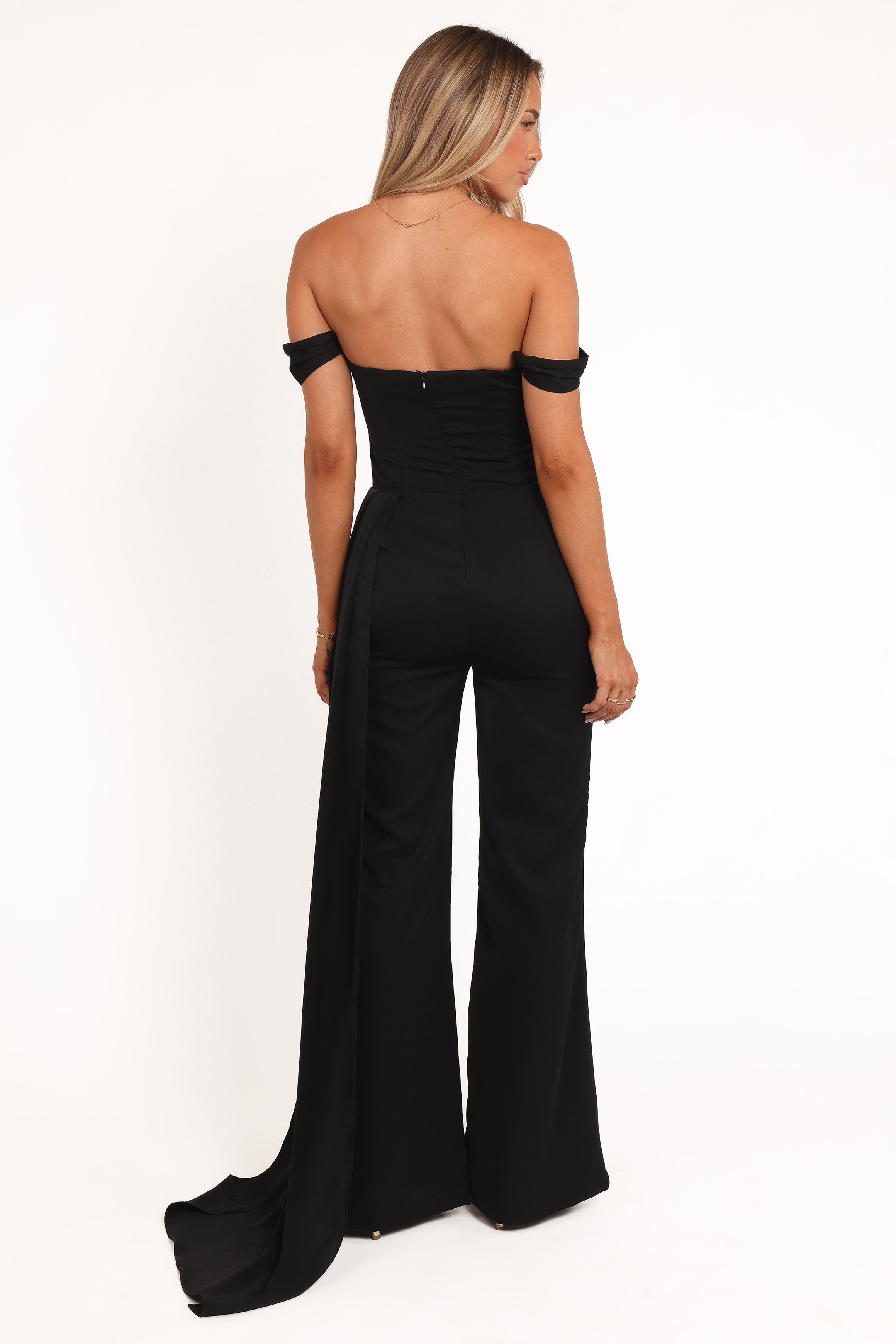 PLAYSUITS Jenny Off Shoulder Jumpsuit - Black