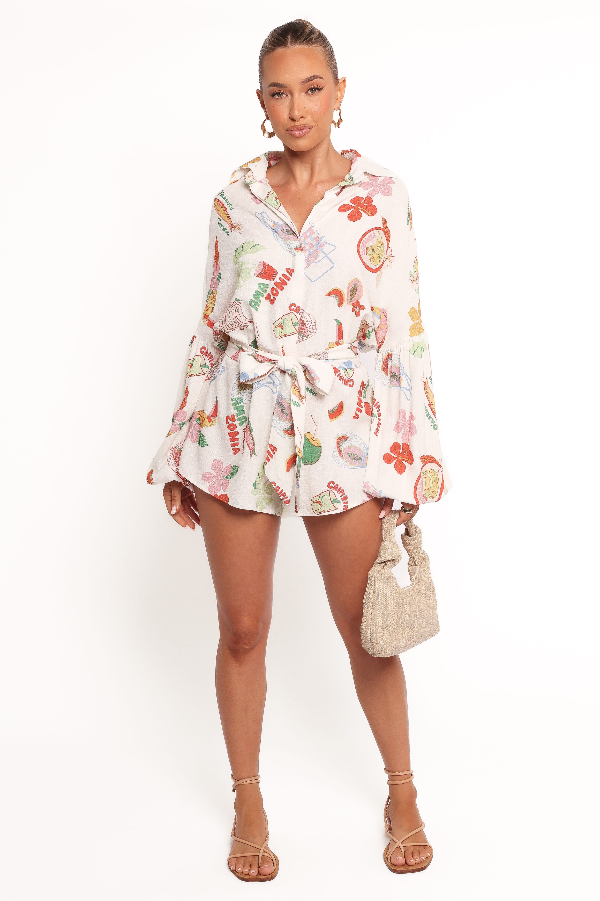 PLAYSUITS Jillia Long Sleeve Playsuit - Alfresco
