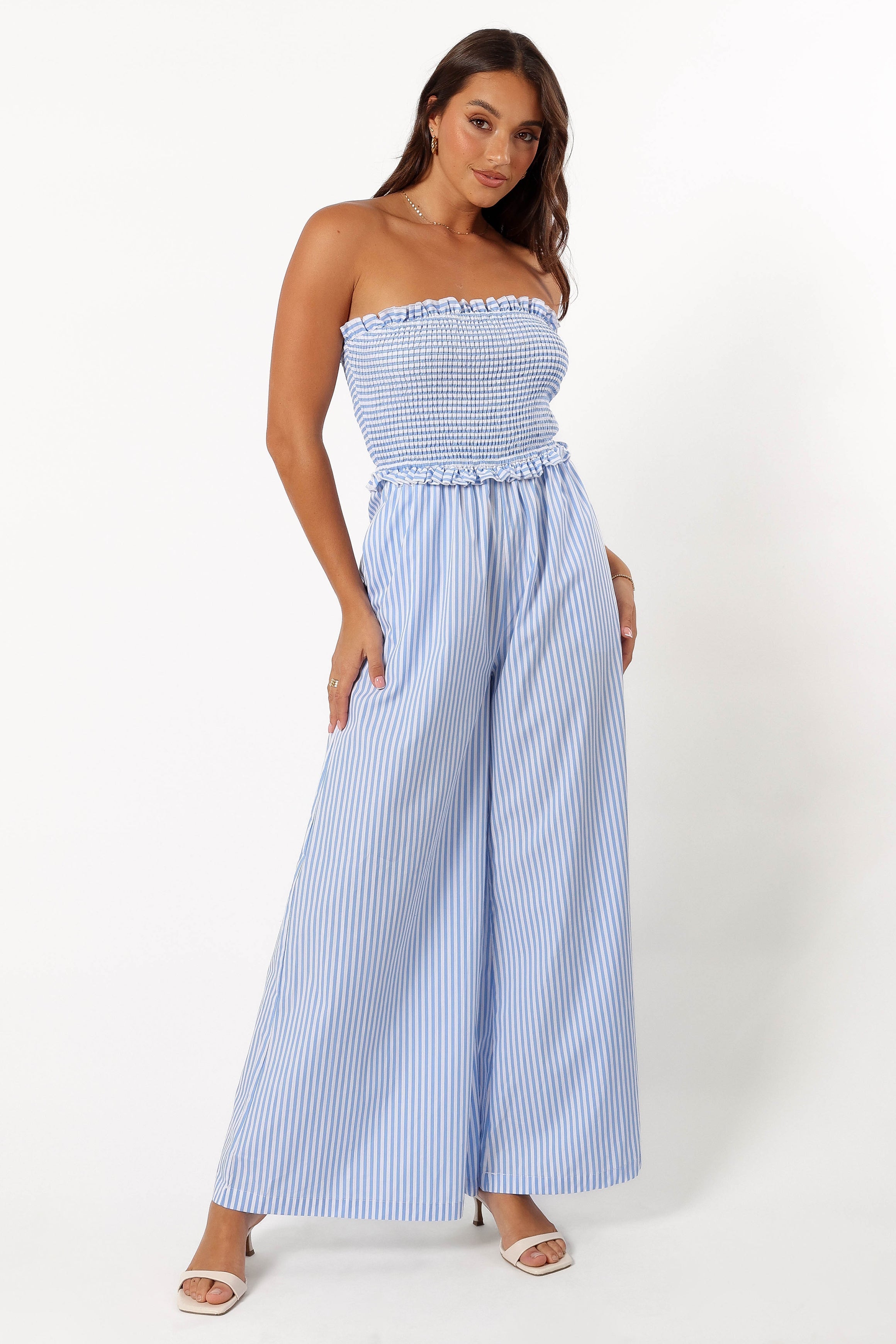 PLAYSUITS @Jones Jumpsuit - Blue Stripe (Hold for 4th July)