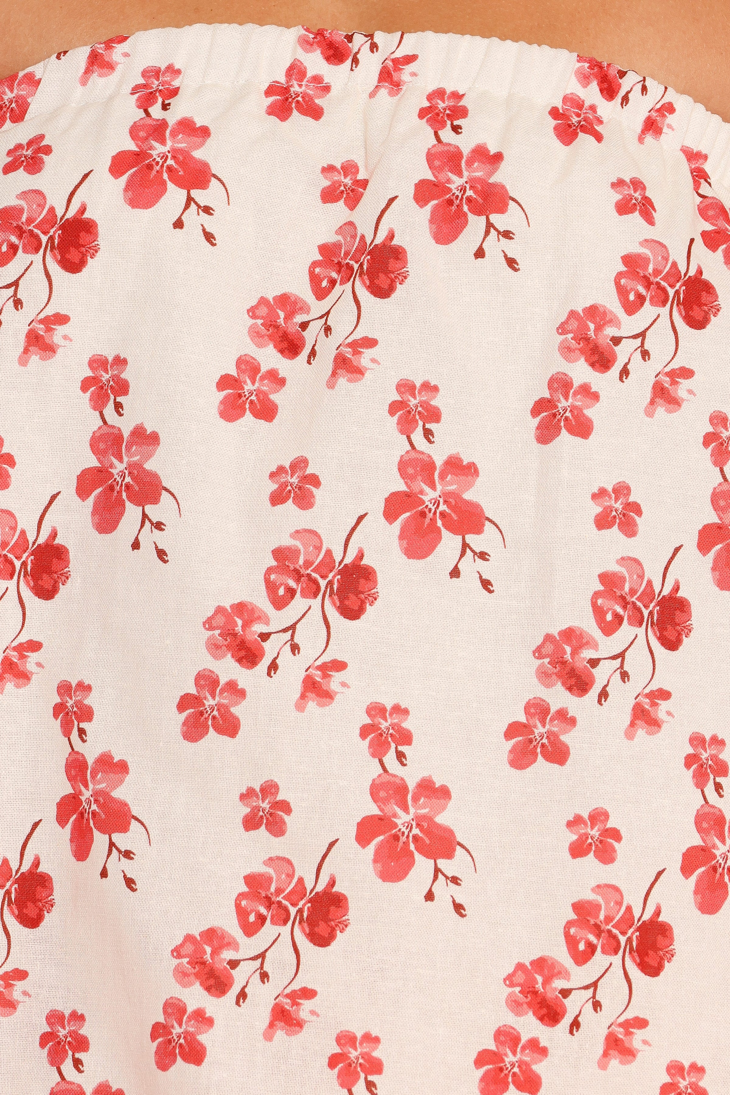 PLAYSUITS Juliana Strapless Playsuit - Red Blossom