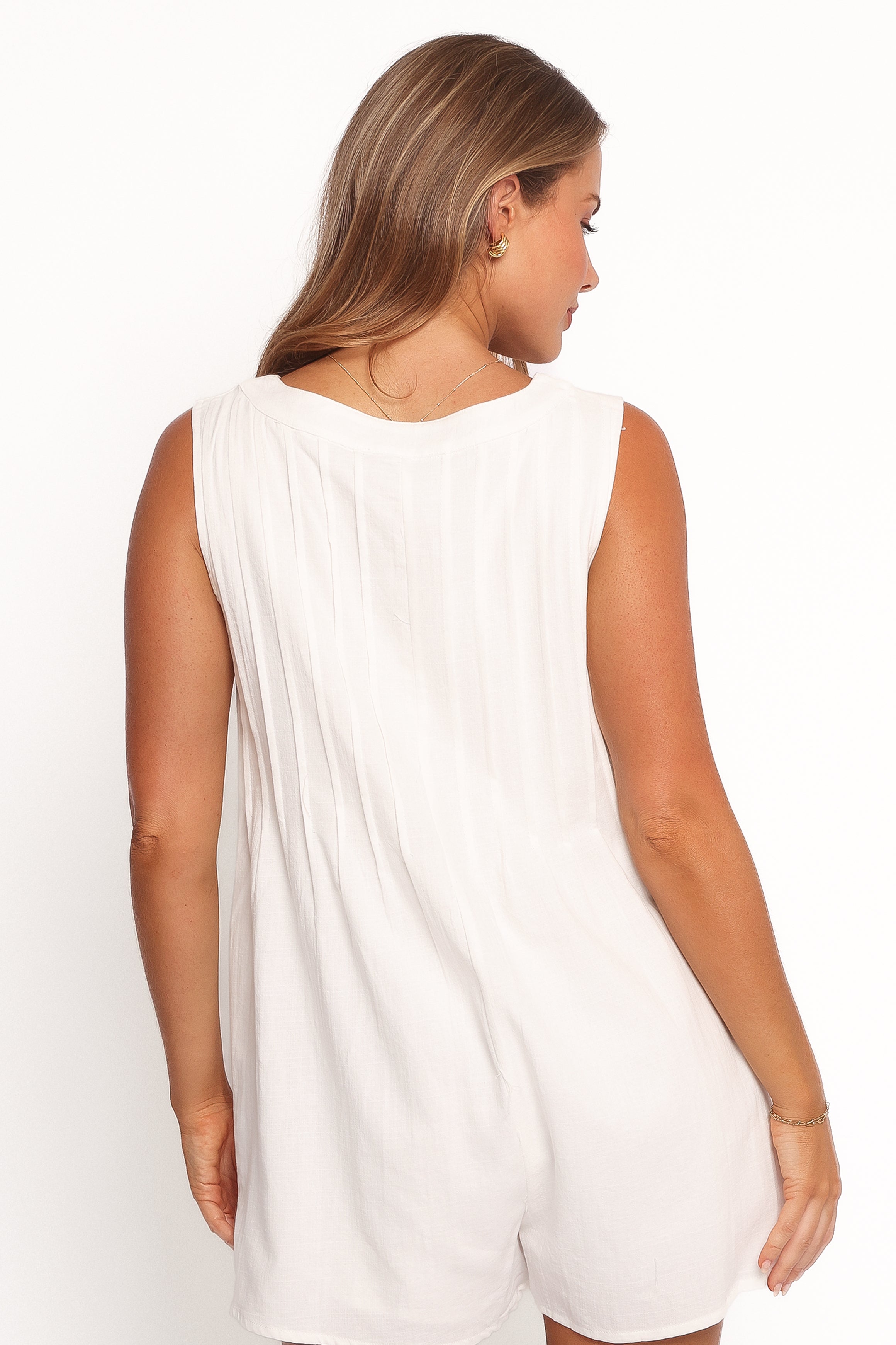PLAYSUITS Kallie Tie Front Playsuit - White