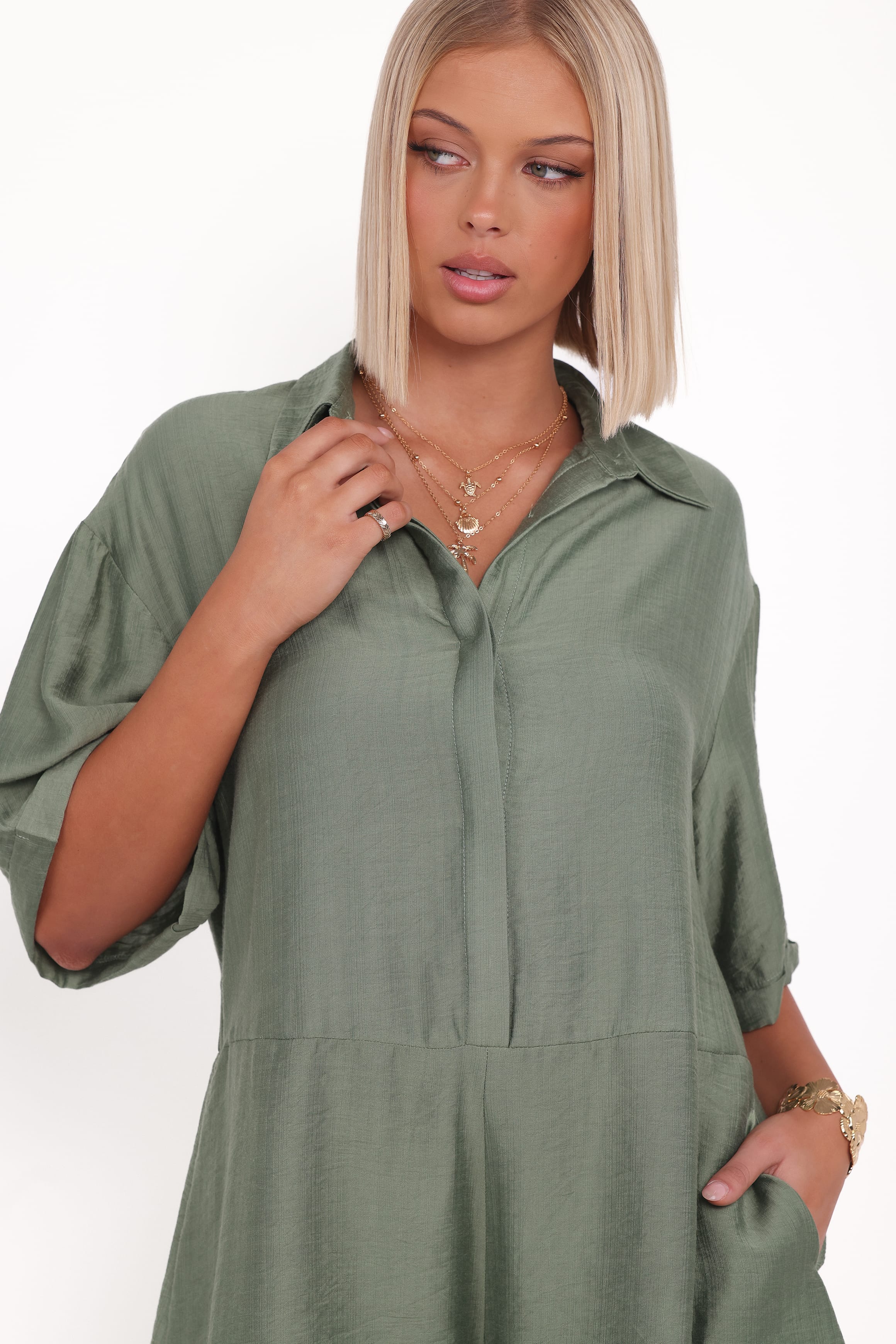 PLAYSUITS Kiya Drop Waist Playsuit - Palm Green