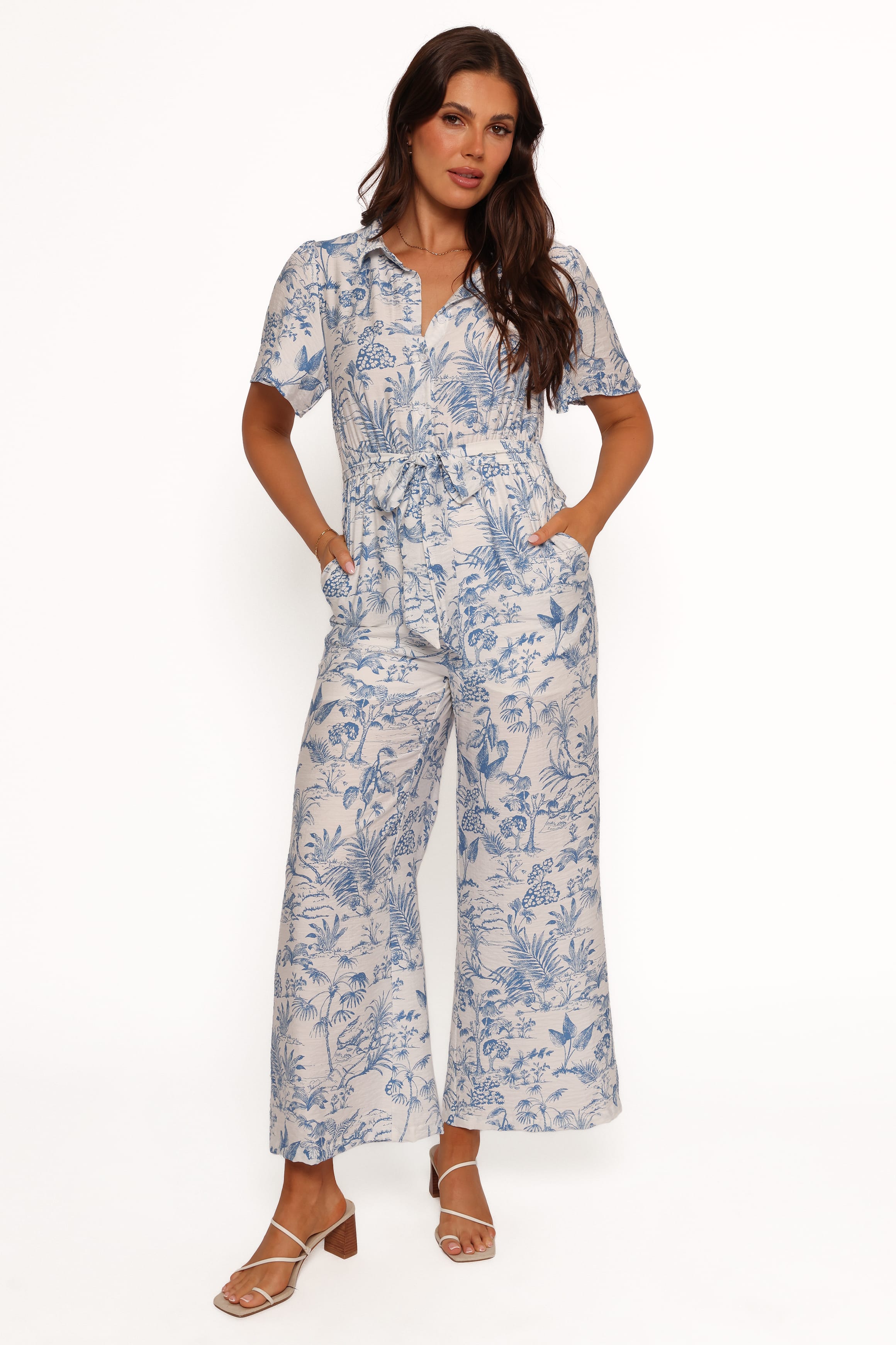PLAYSUITS Lara Jumpsuit - Blue White
