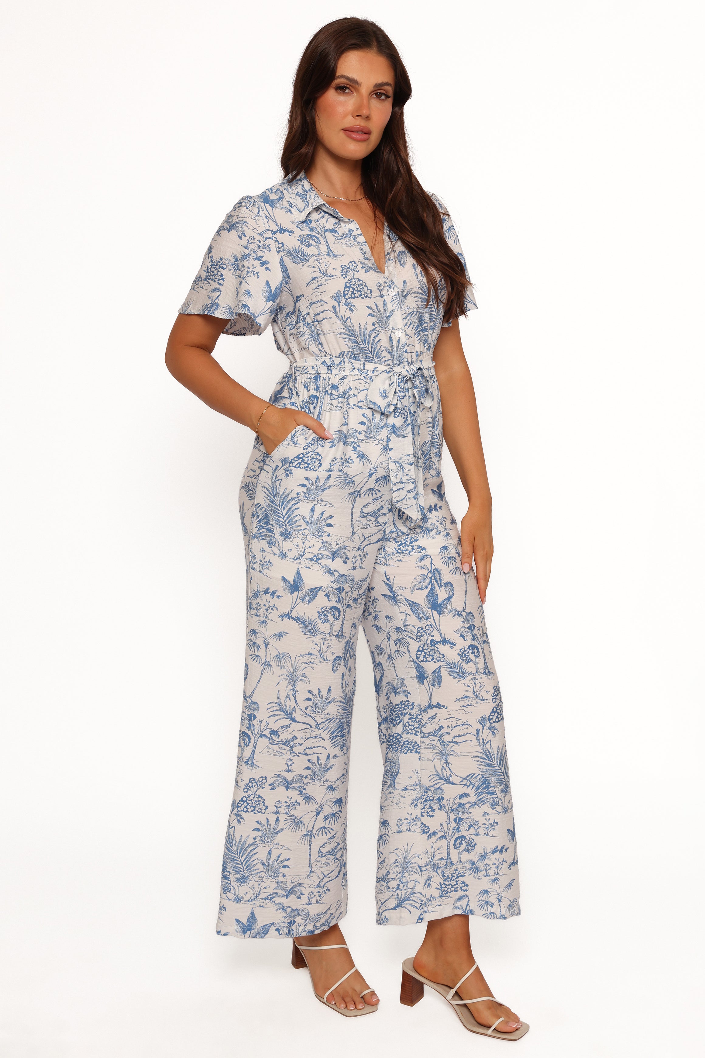 PLAYSUITS Lara Jumpsuit - Blue White