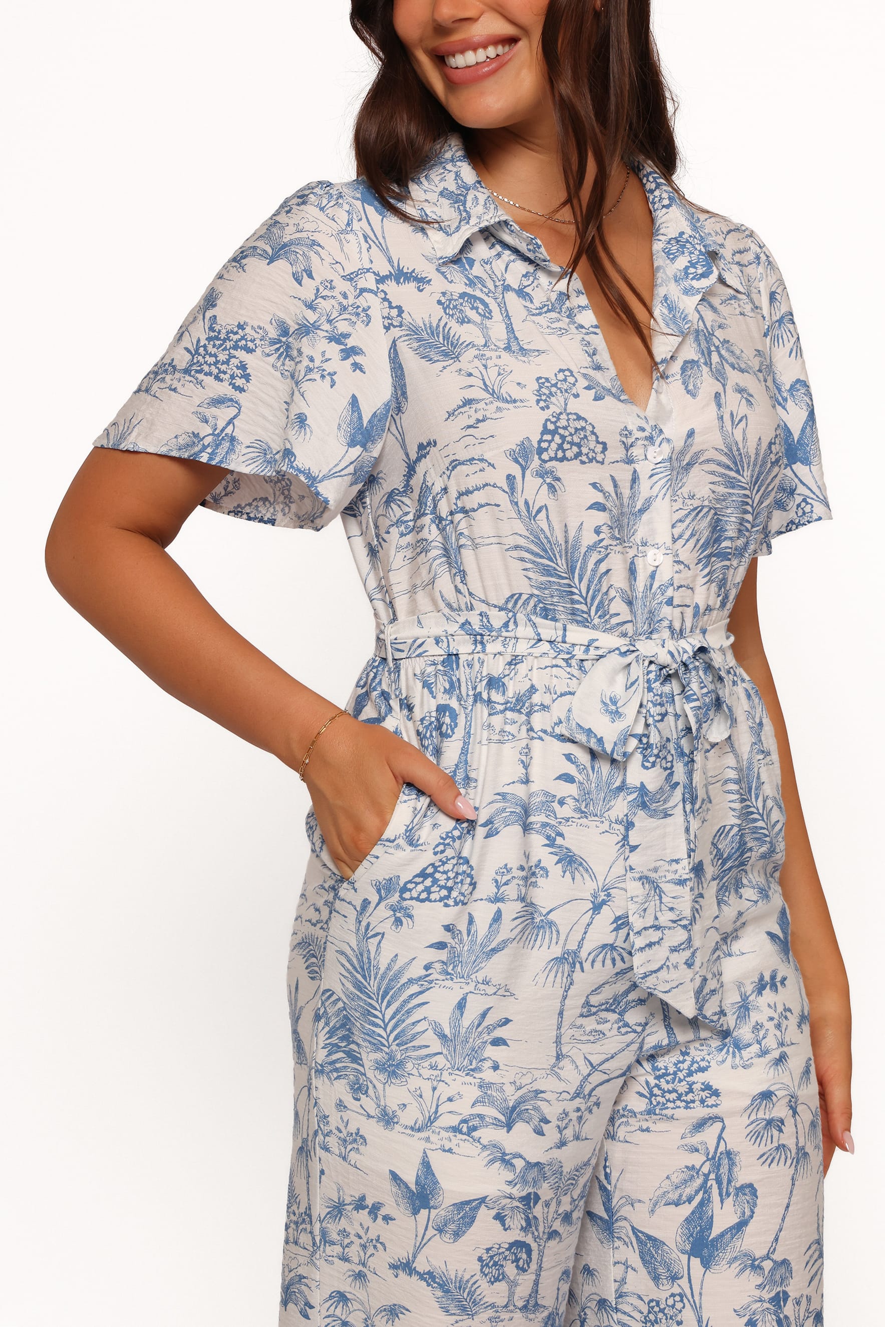 PLAYSUITS Lara Jumpsuit - Blue White