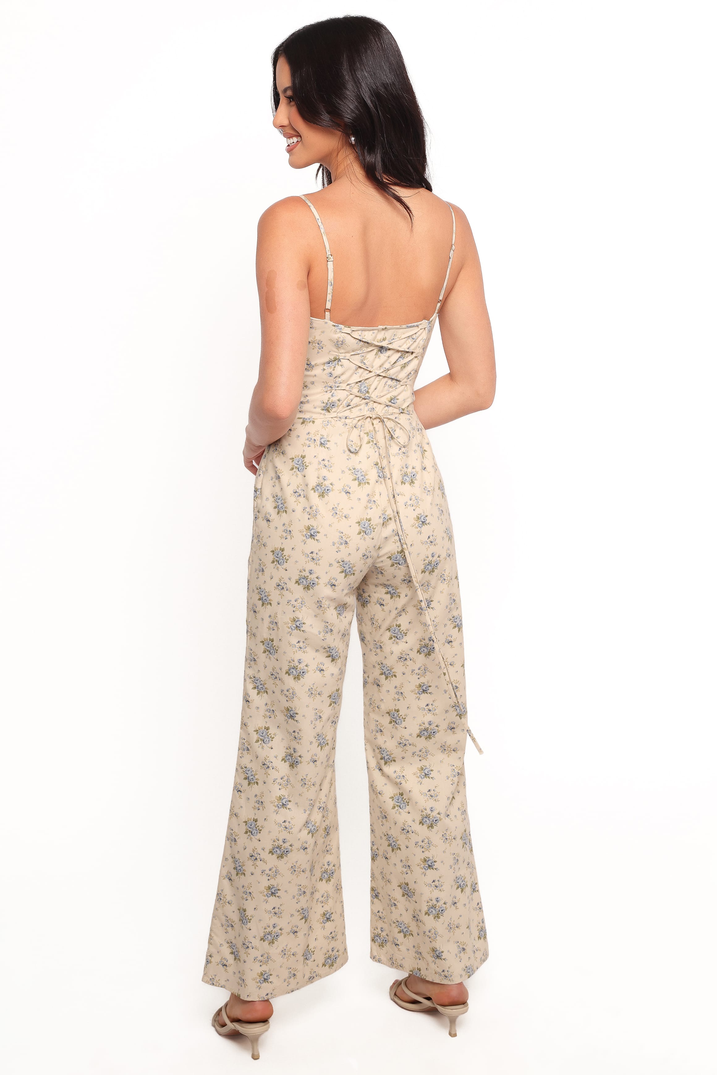 PLAYSUITS Lemie Corset Jumpsuit - Blue Floral