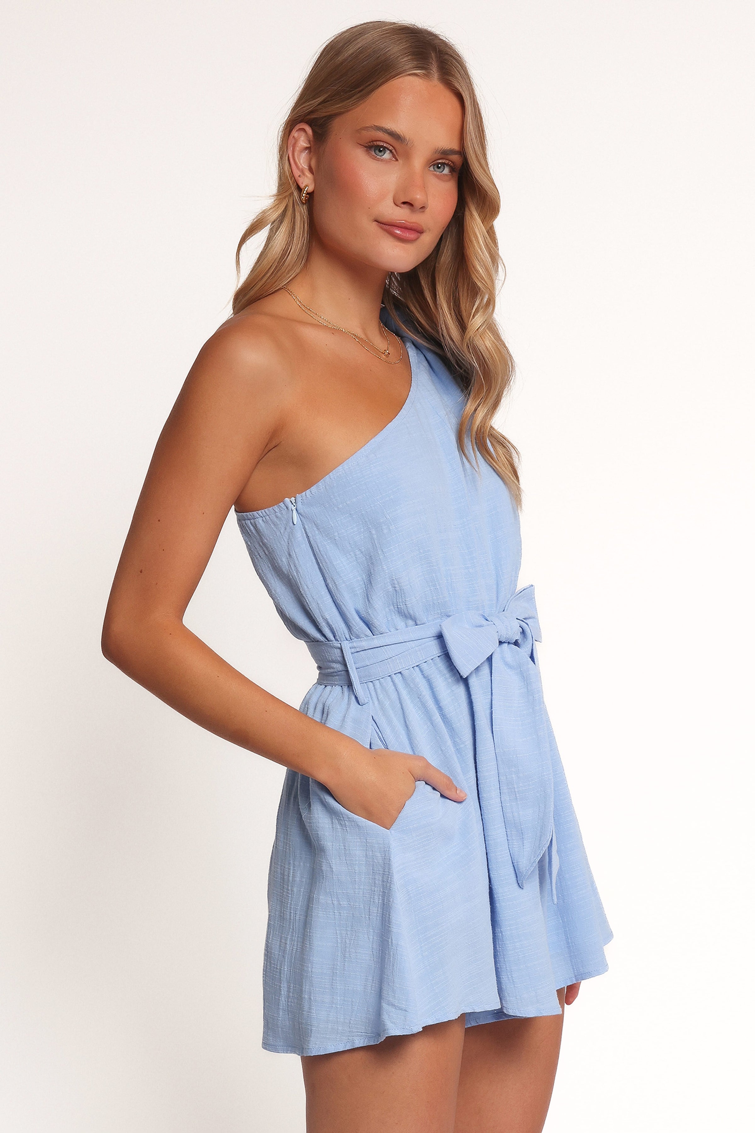 PLAYSUITS Levana One Shoulder Playsuit - Blue