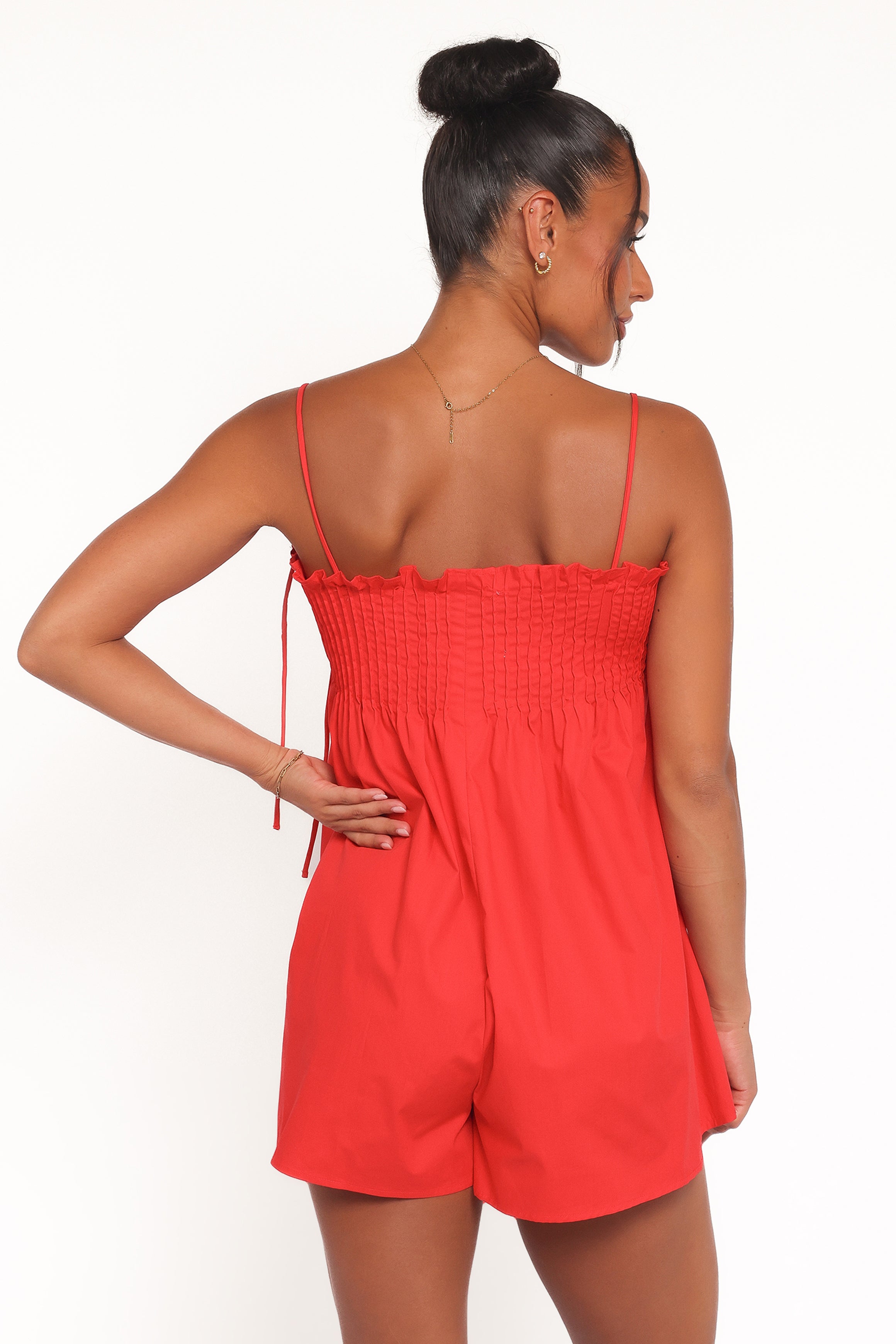 PLAYSUITS Liora Pleated Playsuit - Red