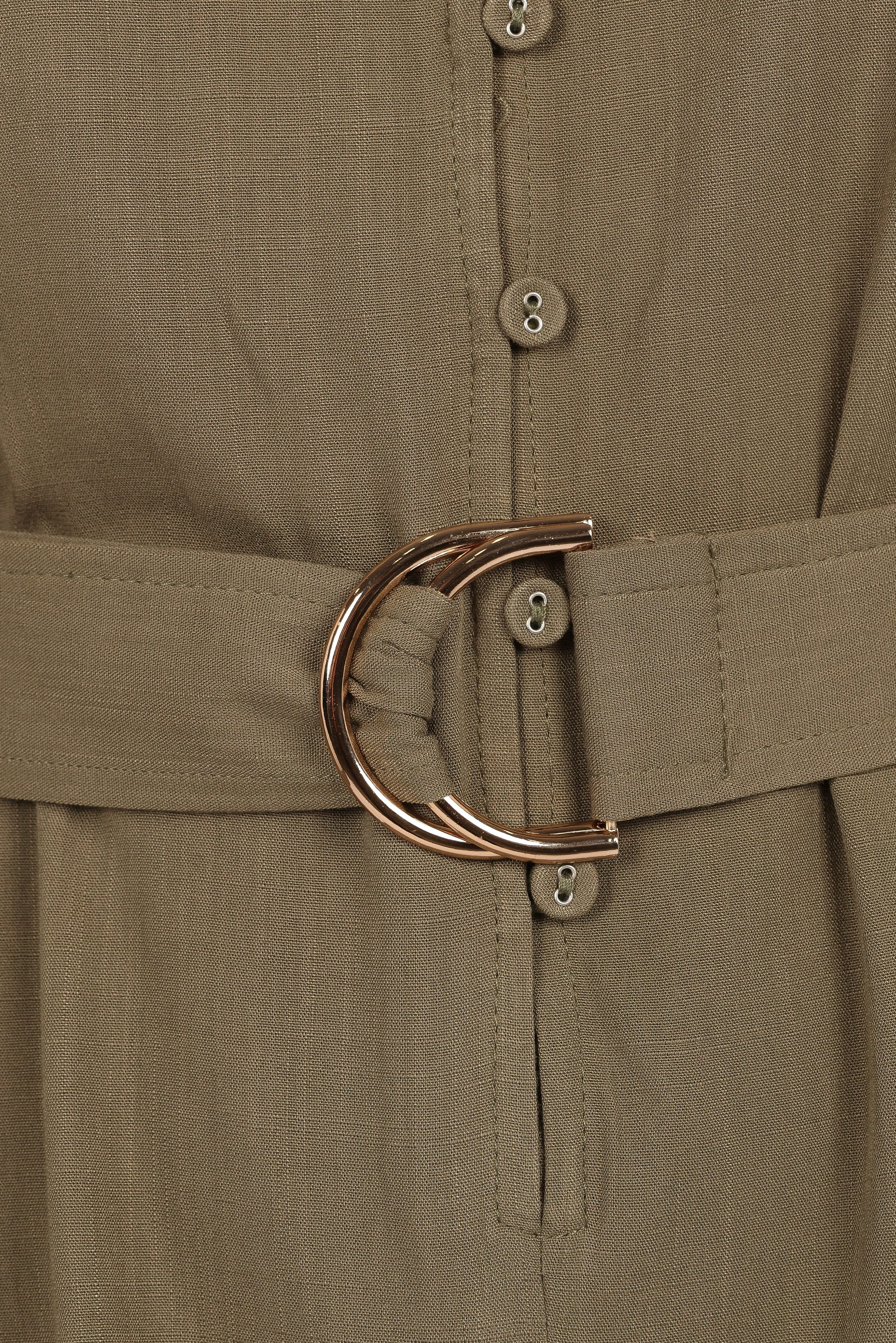 PLAYSUITS Louise Belted Romper - Khaki