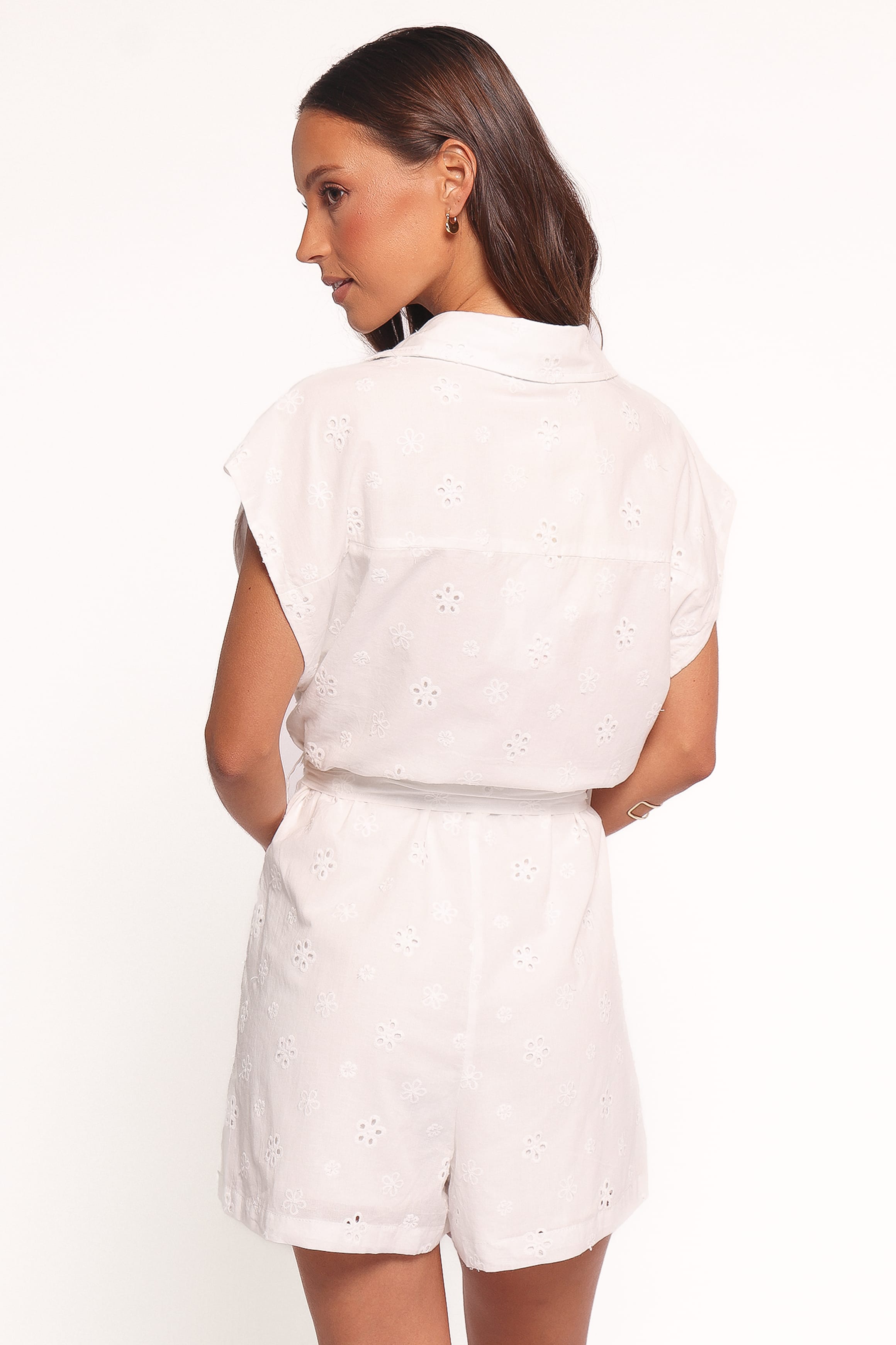 PLAYSUITS Matisse Eyelet Playsuit - White