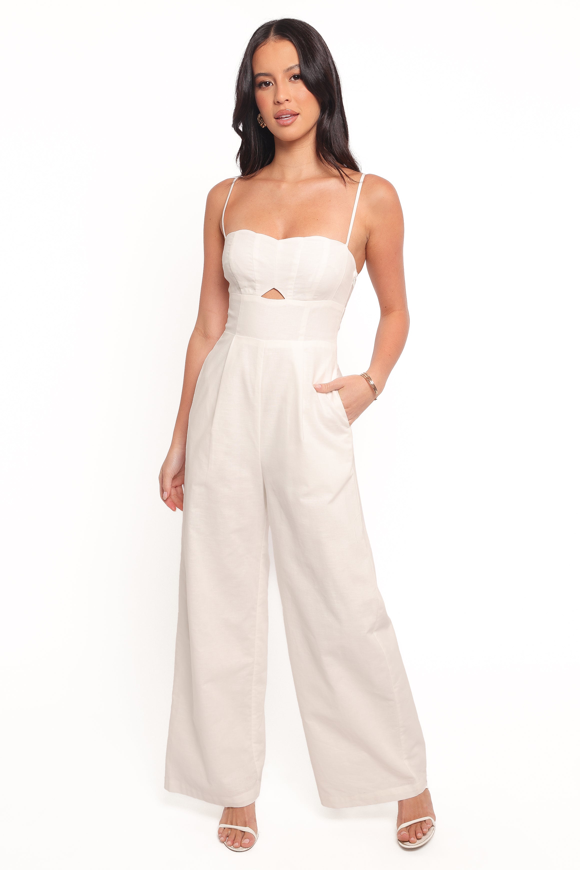 PLAYSUITS Metra Scalloped Jumpsuit - White