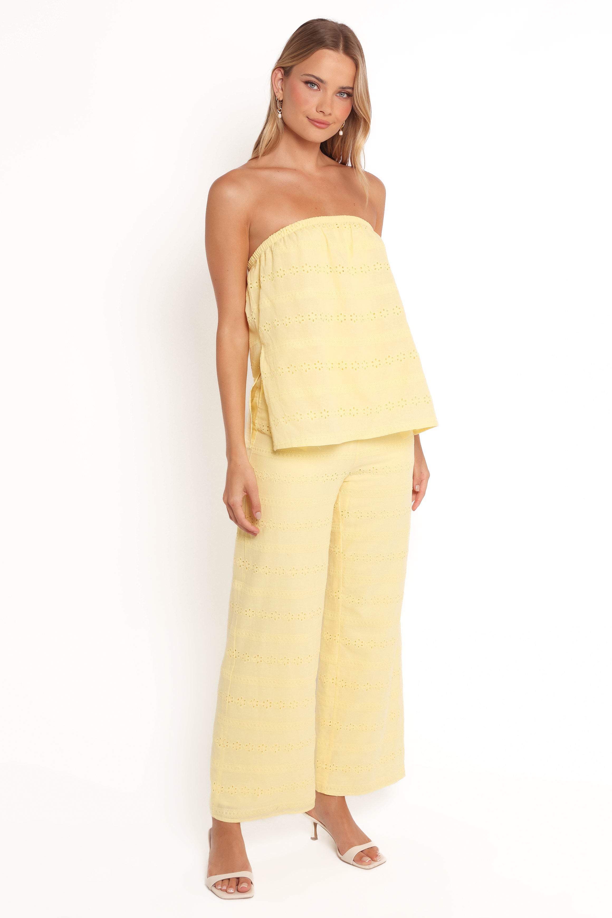 PLAYSUITS Michele Strapless Jumpsuit - Butter Yellow