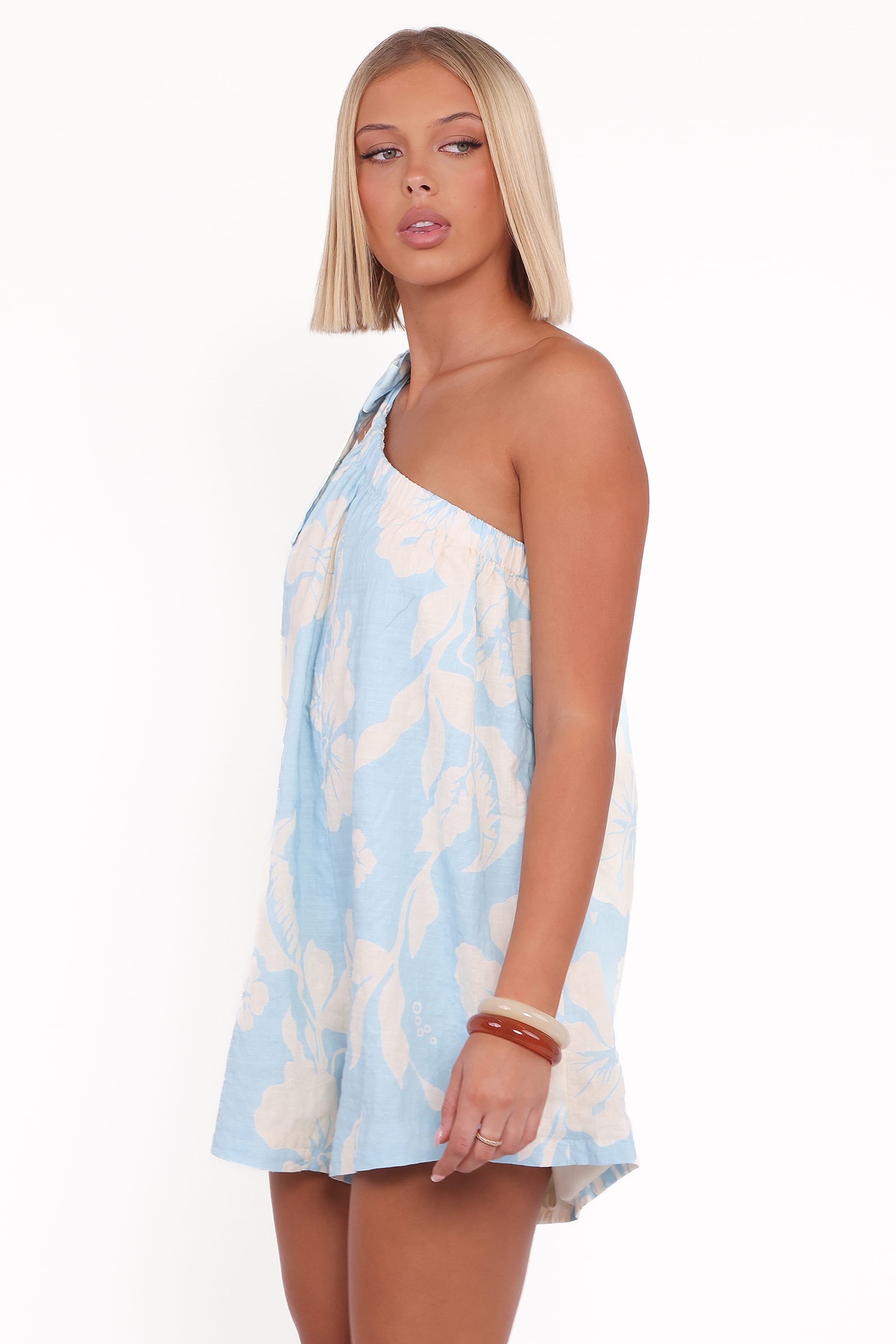 PLAYSUITS Miffy One Shoulder Playsuit - Blue Hibiscus