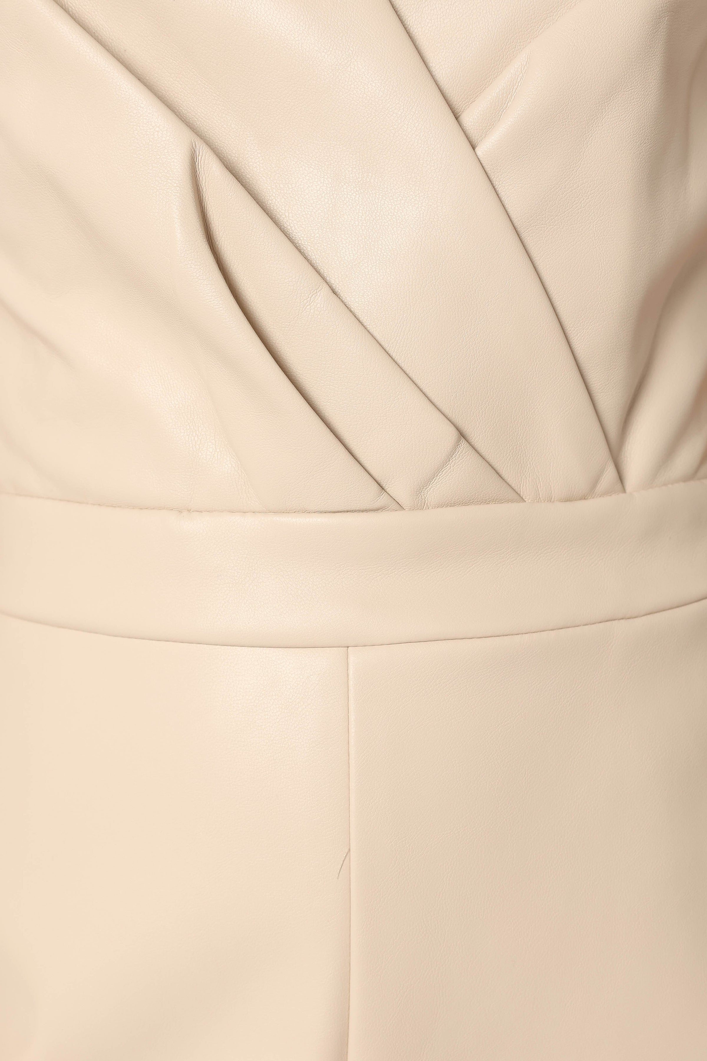 PLAYSUITS @Mikaela Faux Leather Romper - Ecru