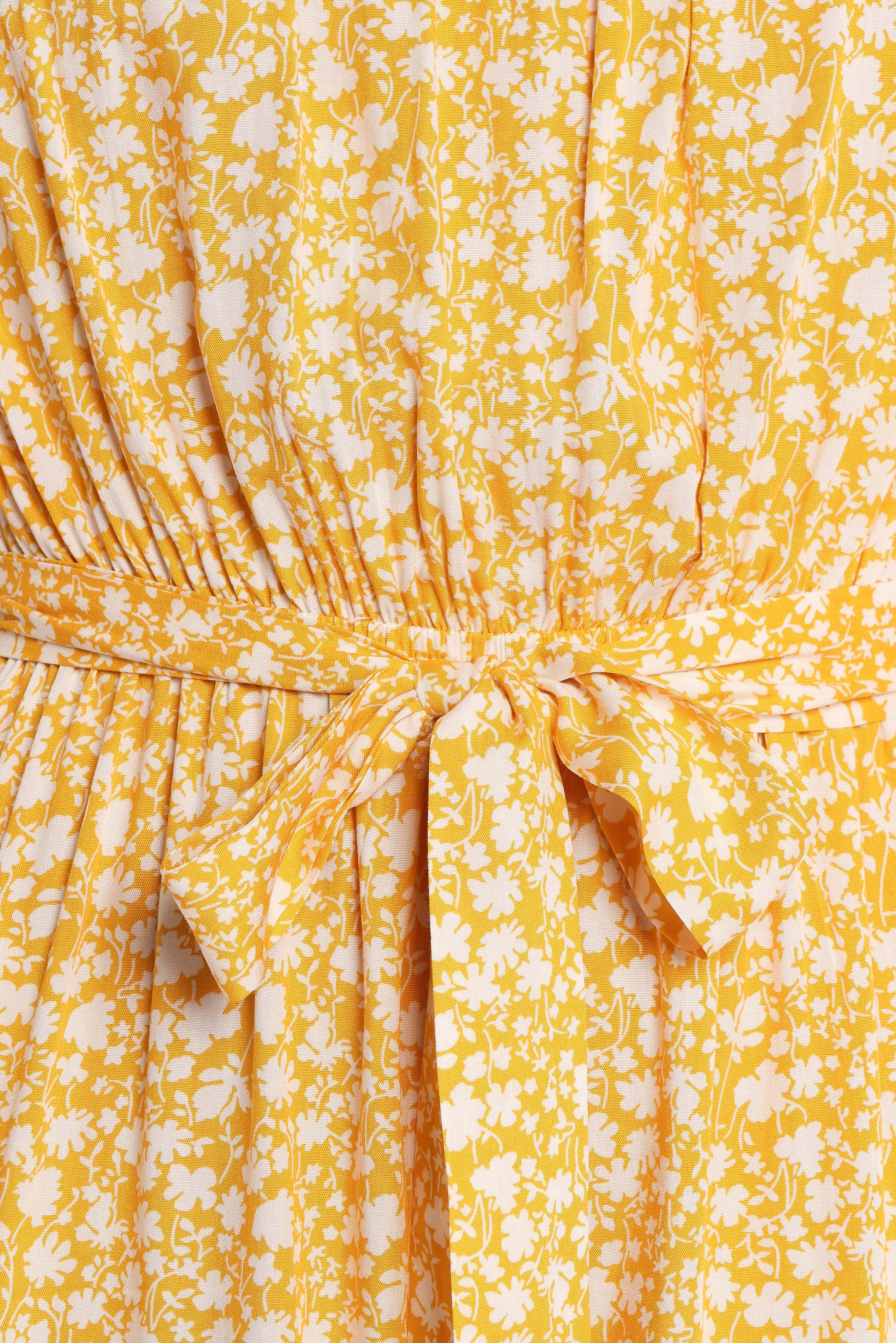 PLAYSUITS Mishia Tie Waist Jumpsuit - Yellow Floral