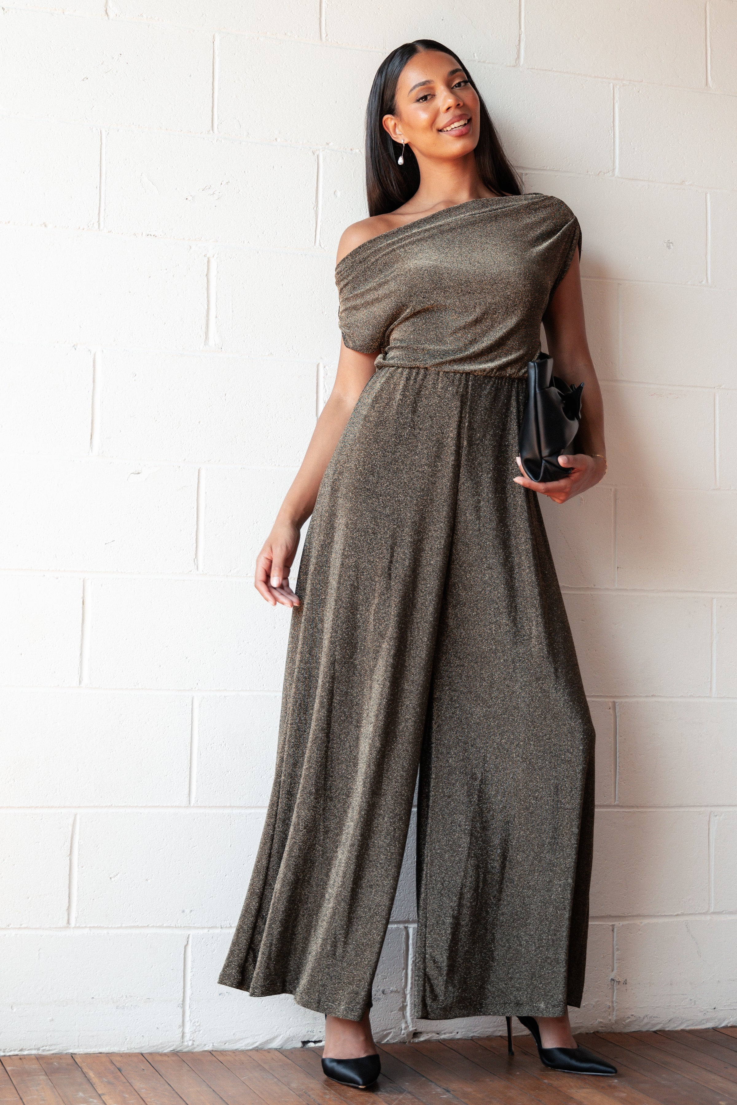 PLAYSUITS Noelle Jumpsuit - Gold Black