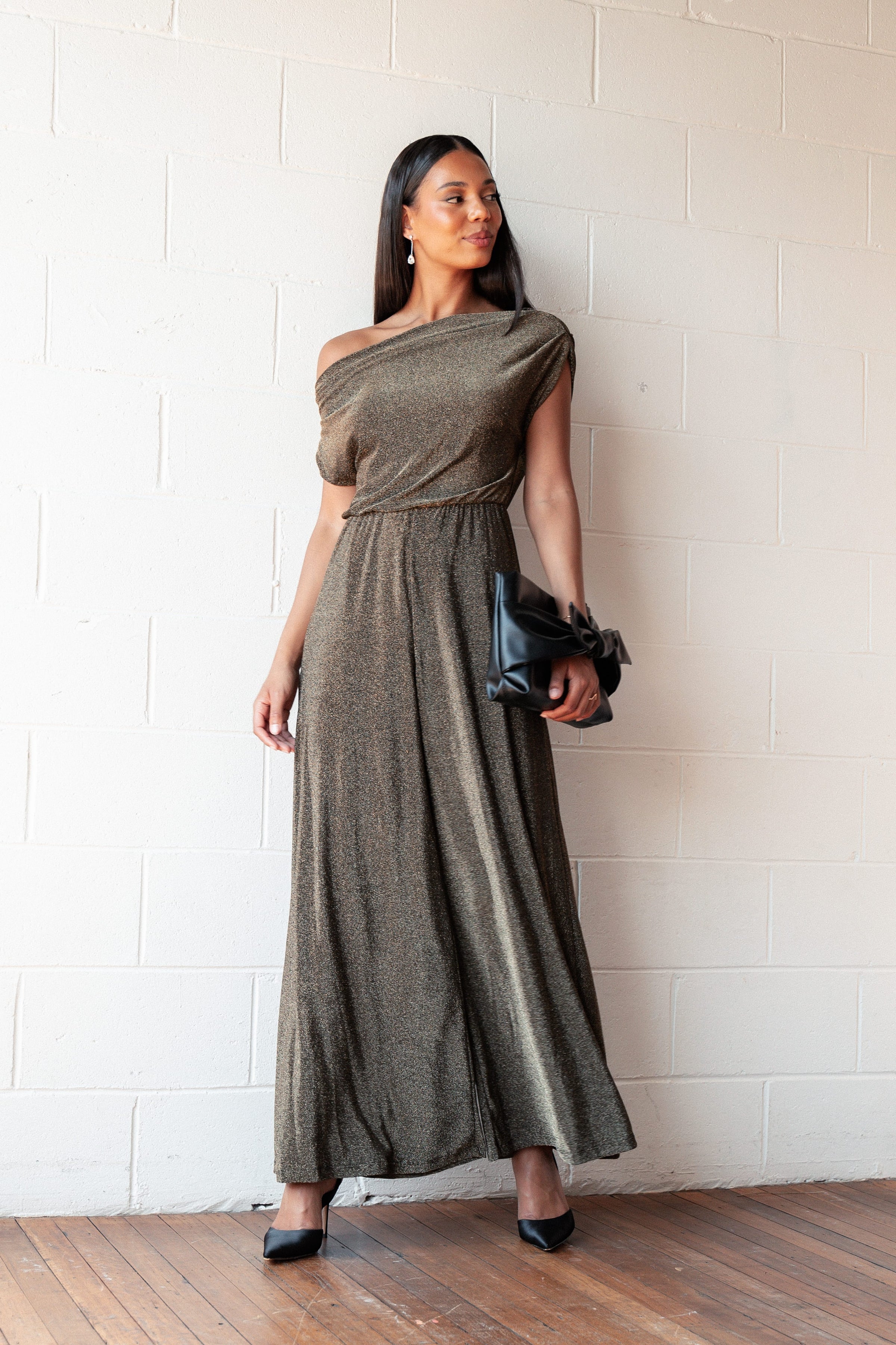 PLAYSUITS Noelle Jumpsuit - Gold Black