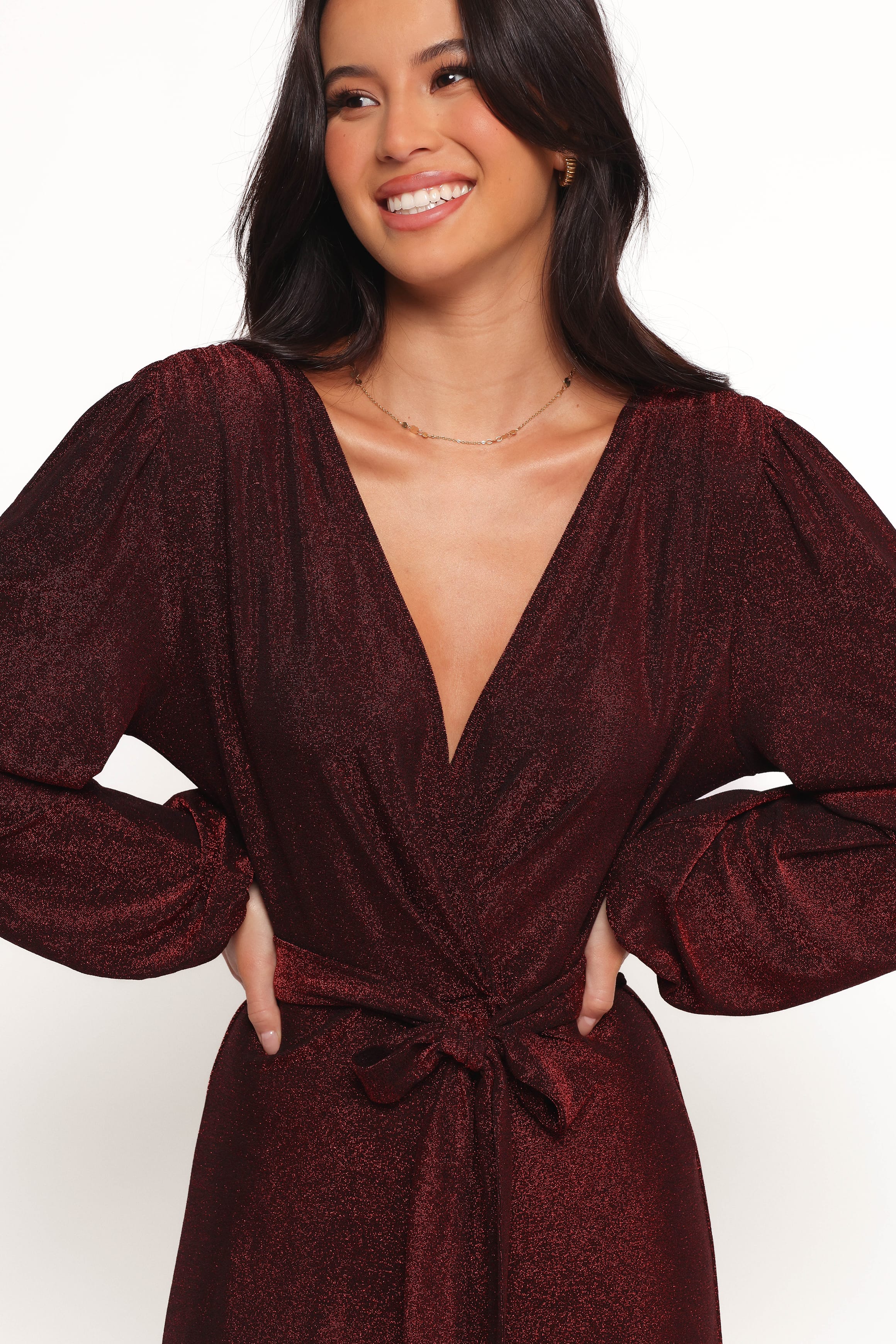 PLAYSUITS Nora Long Sleeve Jumpsuit - Red