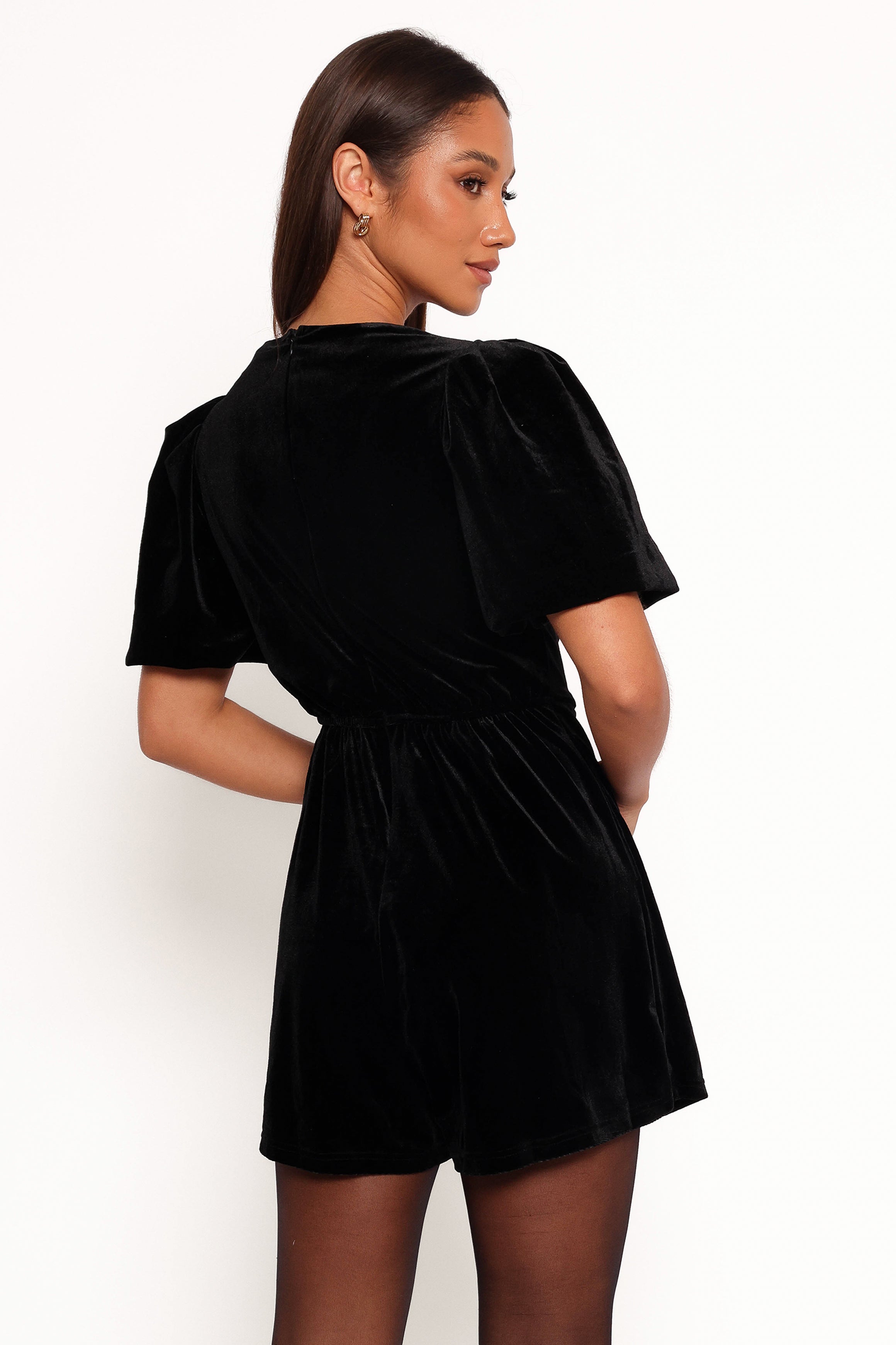 PLAYSUITS Norah Velvet Romper - Black