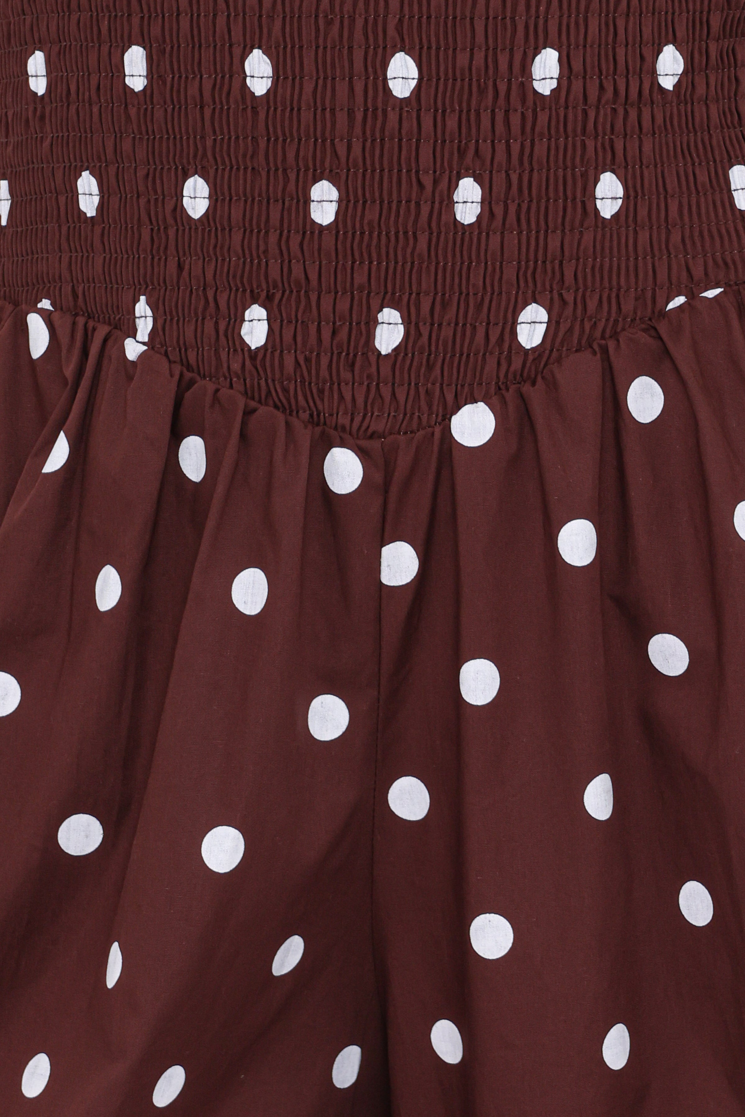 PLAYSUITS Paloma Jumpsuit - Chocolate Polka Dot