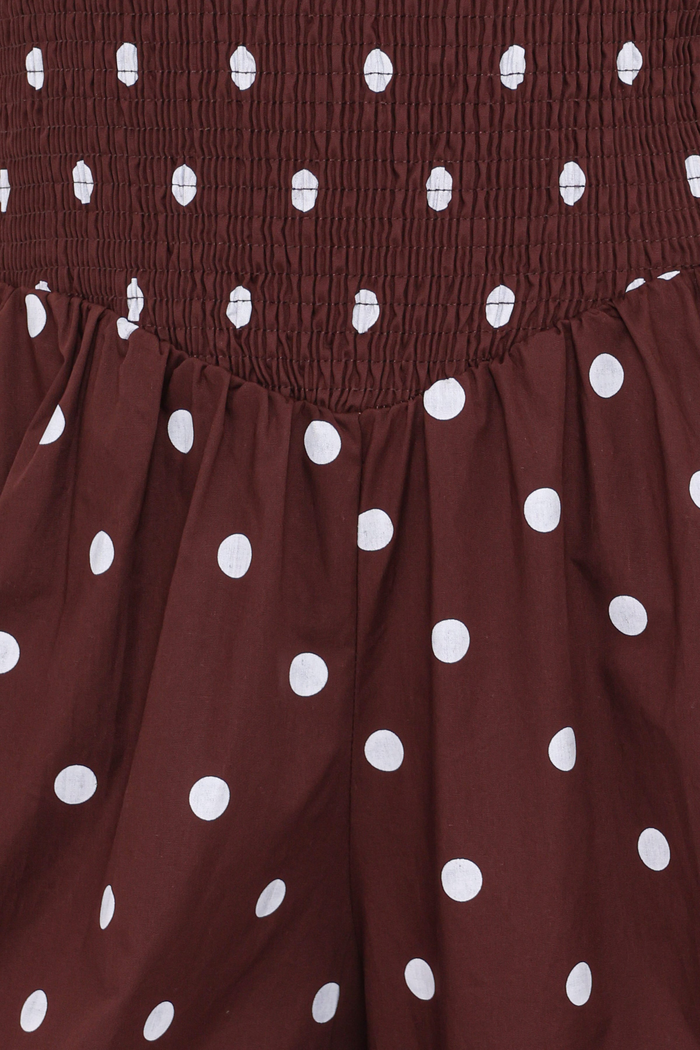 PLAYSUITS Paloma Jumpsuit - Chocolate Polka Dot