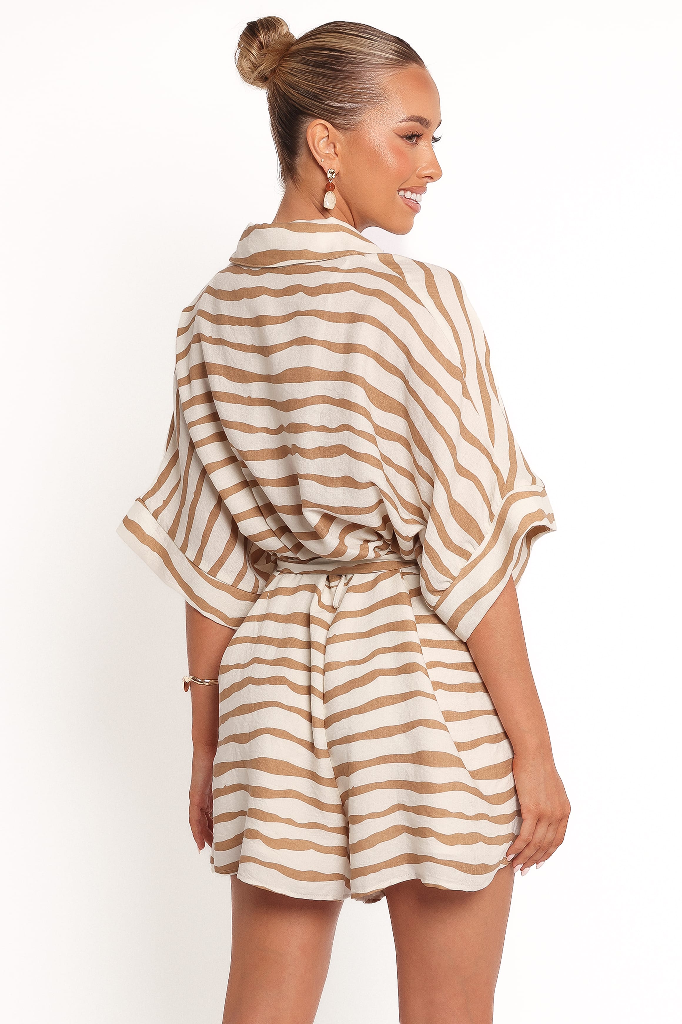 PLAYSUITS Peppiatt Batwing Playsuit - Tan Stripe