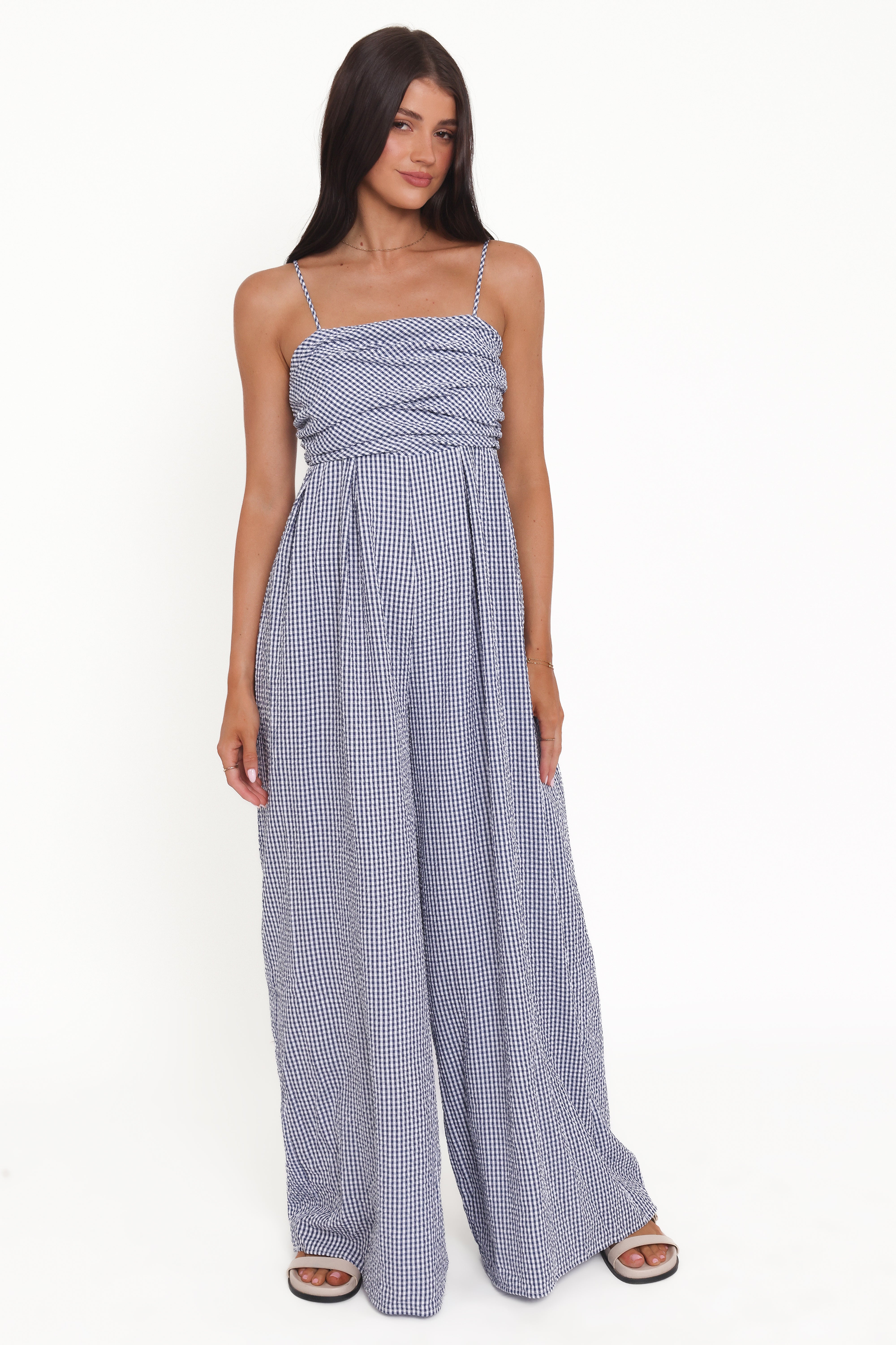 PLAYSUITS Pricilla Jumpsuit - Blue Gingham