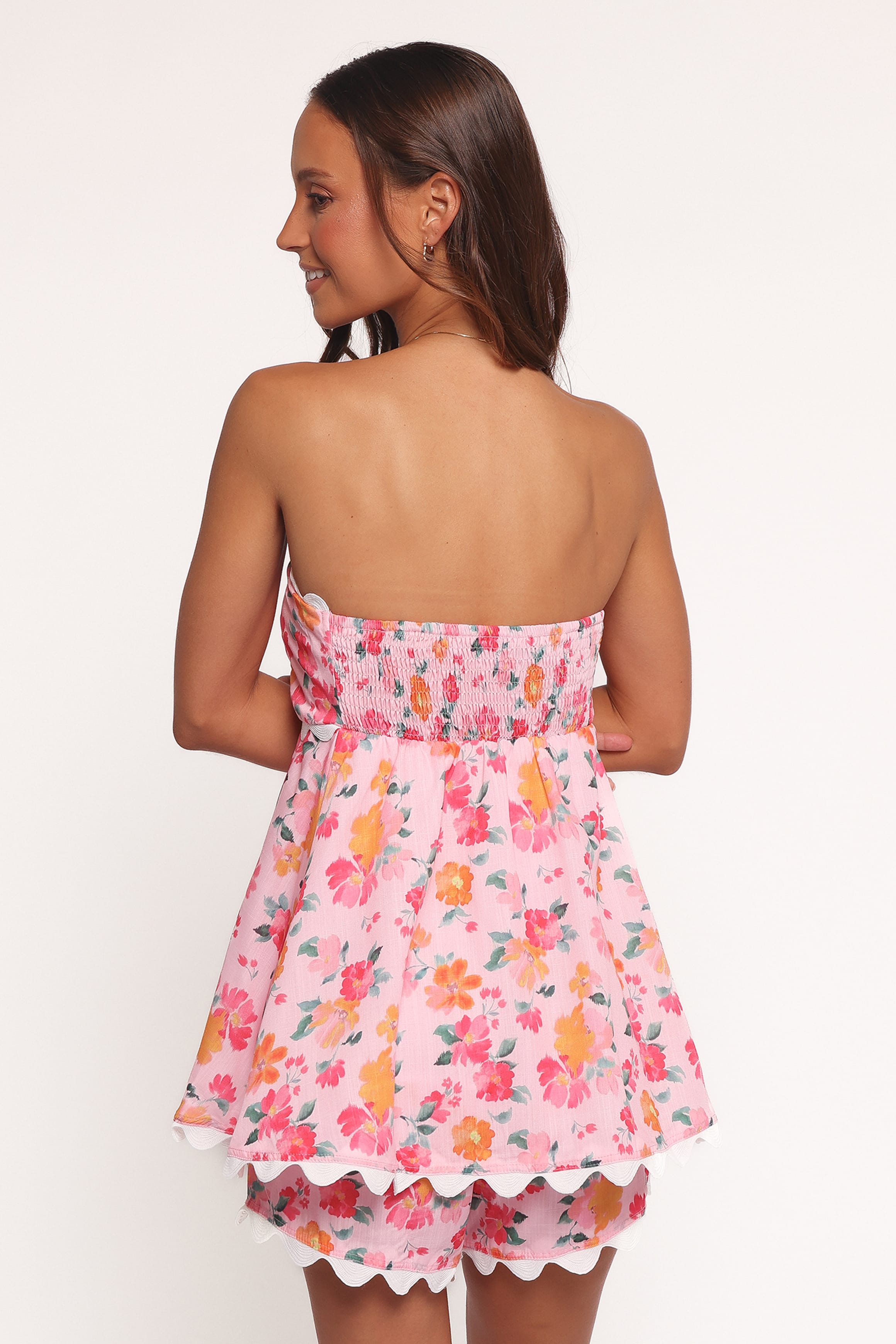 PLAYSUITS Romia Strapless Playsuit - Pink Floral