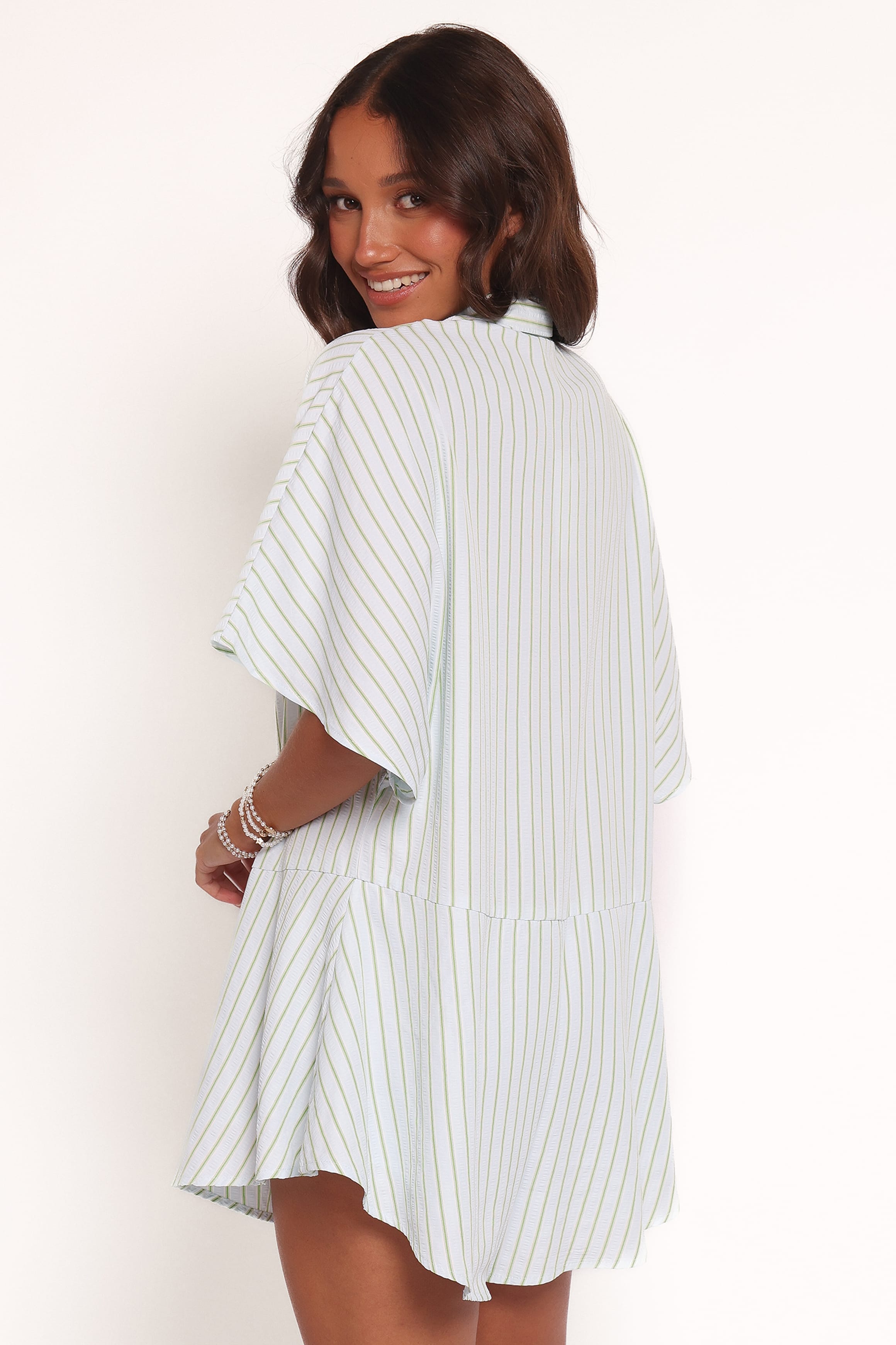 PLAYSUITS Sebastian Playsuit - Green Blue Stripe