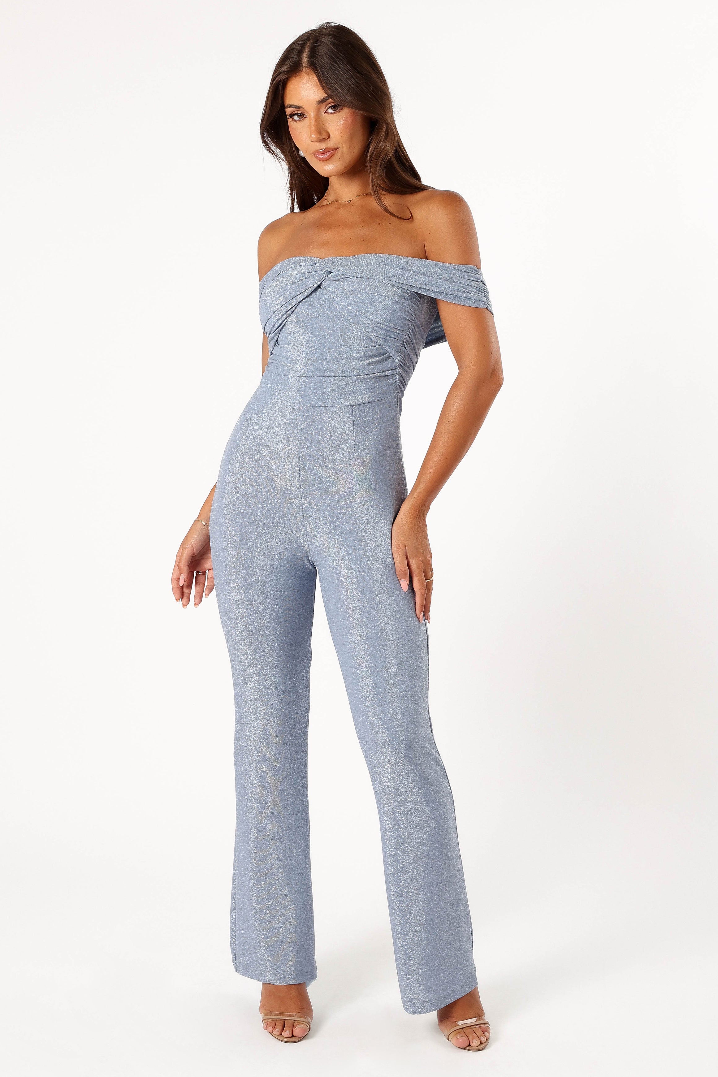 PLAYSUITS @Sharnie Off Shoulder Jumpsuit - Blue